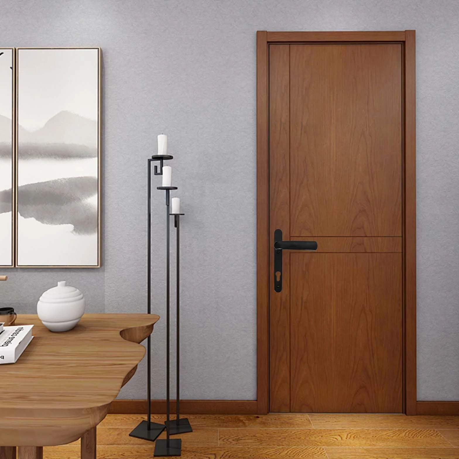 Dokeno Zestaw klamek do drzwi UPVC 92 mm, rozstaw otworów na śruby 210 mm, czarny uchwyt przedni z tworzywa UPVC, lewy i prawy uchwyt do drzwi zewnętrznych