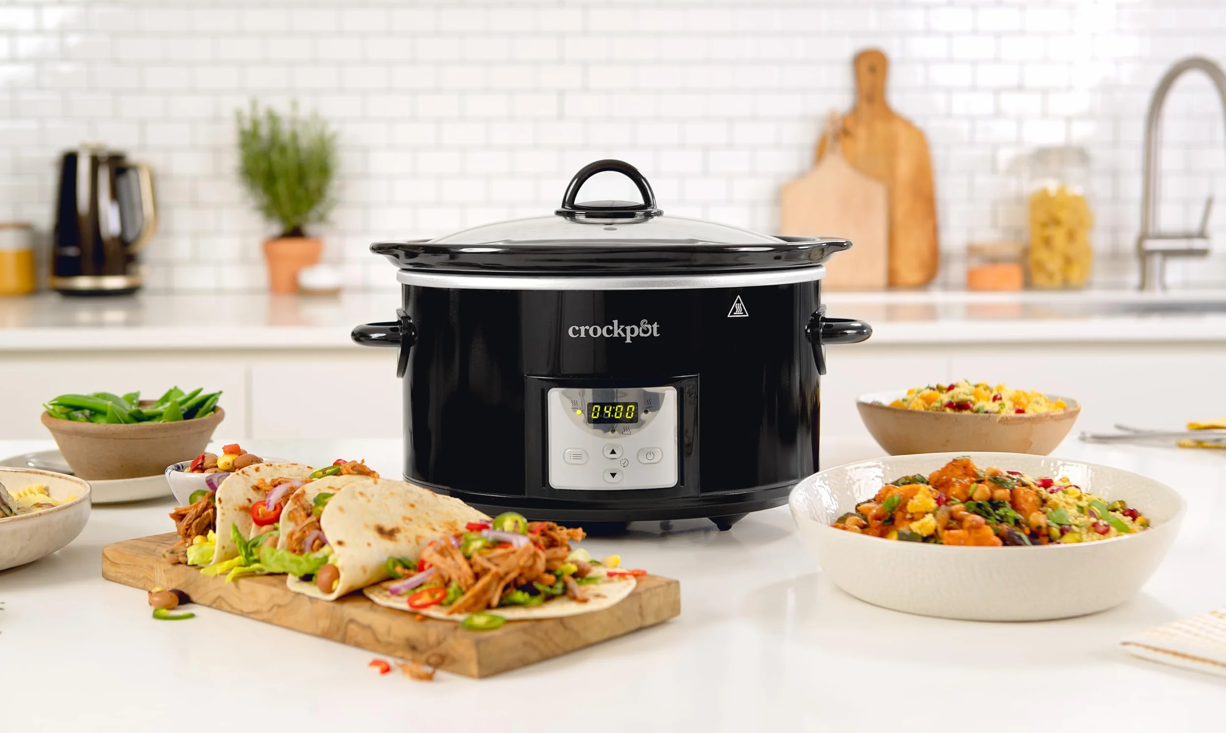 Crockpot cyfrowy wolnowar | 3,5 l (od 3 do 4 osób) | programowalny timer | wtyczka UE z 2 bolcami | czarny [CSC113X]
