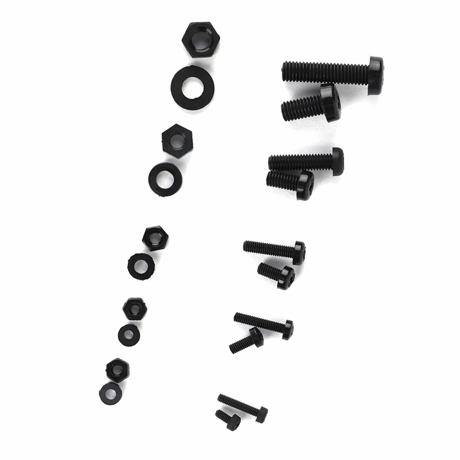 270 Sztuk/pudło M2/M2.5/M3/M4/M5 Nylon Śruba Nakrętka Podkładka Zestaw Asortymentu Łączniki Sprzętowe ze Śrubą Schowek(Czarny zestaw śrub nylonowych 270 sztuk)