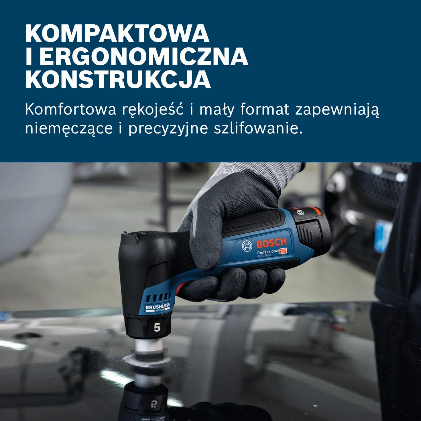 Bosch Professional 12V System Akumulatorowa szlifierka mimośrodowa GEX 12V-32 (talerz oporowy 32 mm z mocowaniem na rzepy, talerz oporowy 32 mm z mocowaniem na klej)
