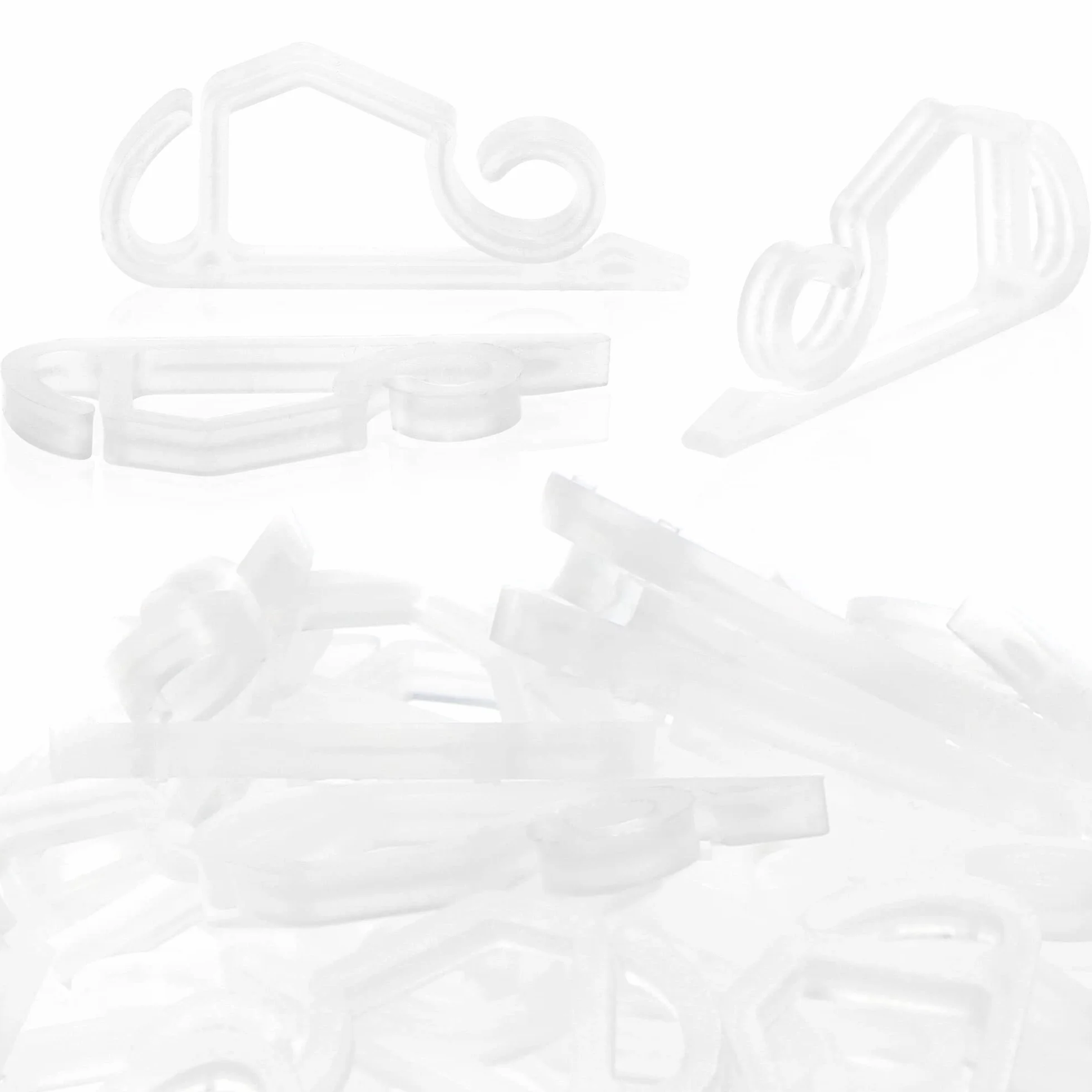 COM-FOUR® 50x haki do lampek choinkowych - plastikowe haczyki - mocowanie do zewnetrznych lampek choinkowych