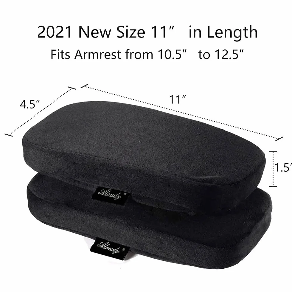 Aloudy Poduszka pod podłokietnik, 2021, nowy rozmiar, 28 cm, pokrowiec na fotel biurowy, wygodne poduszki na łokcie i przedramiona (rozmiar L, 2 sztuki)