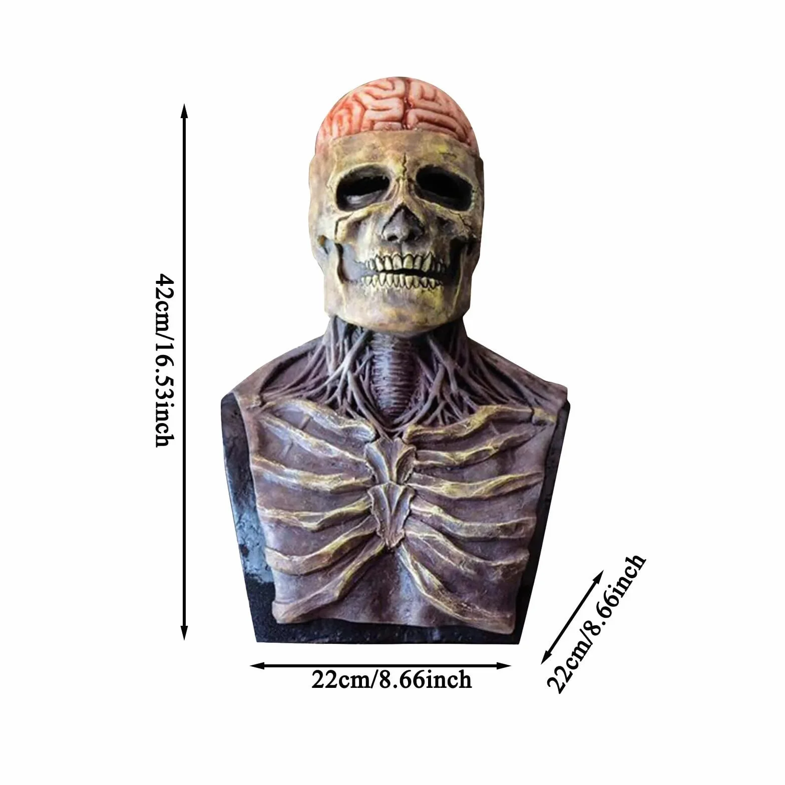 Maska na Halloween, z trupią czaszką, straszna pełnotłowa, szkieletowa maska 3D, wykonana z naturalnego lateksu, dekoracja na Halloween, imprezę, czaszki, nakrycie głowy