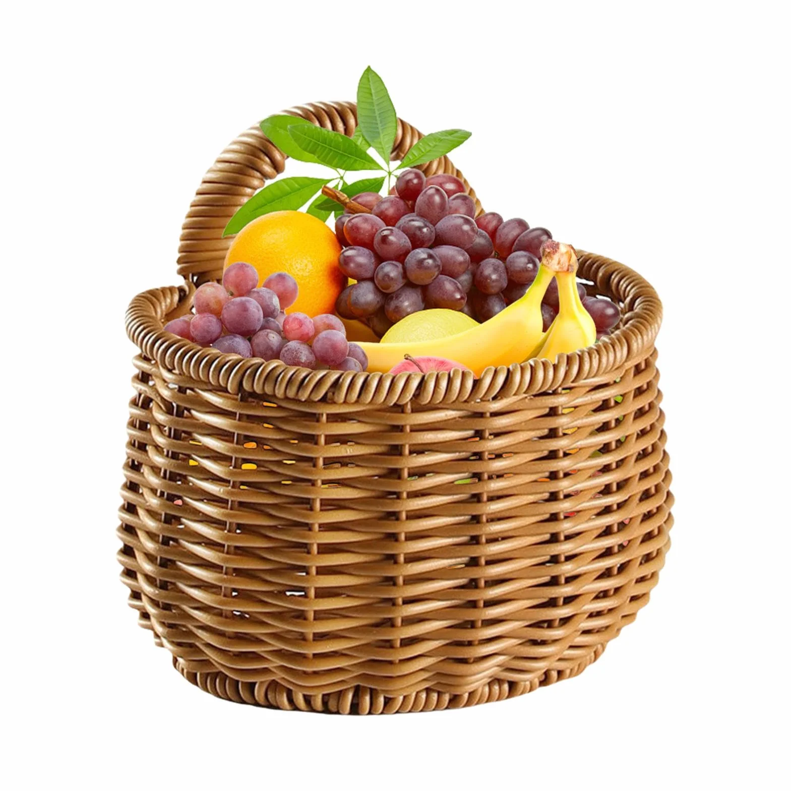 Rattan wisz?cy koszyk, koszyk kwiatowy, przechowywanie wiklinowe, stylowy design rattan multi funkcjonalne roztwór do przechowywania ?atwych monta?