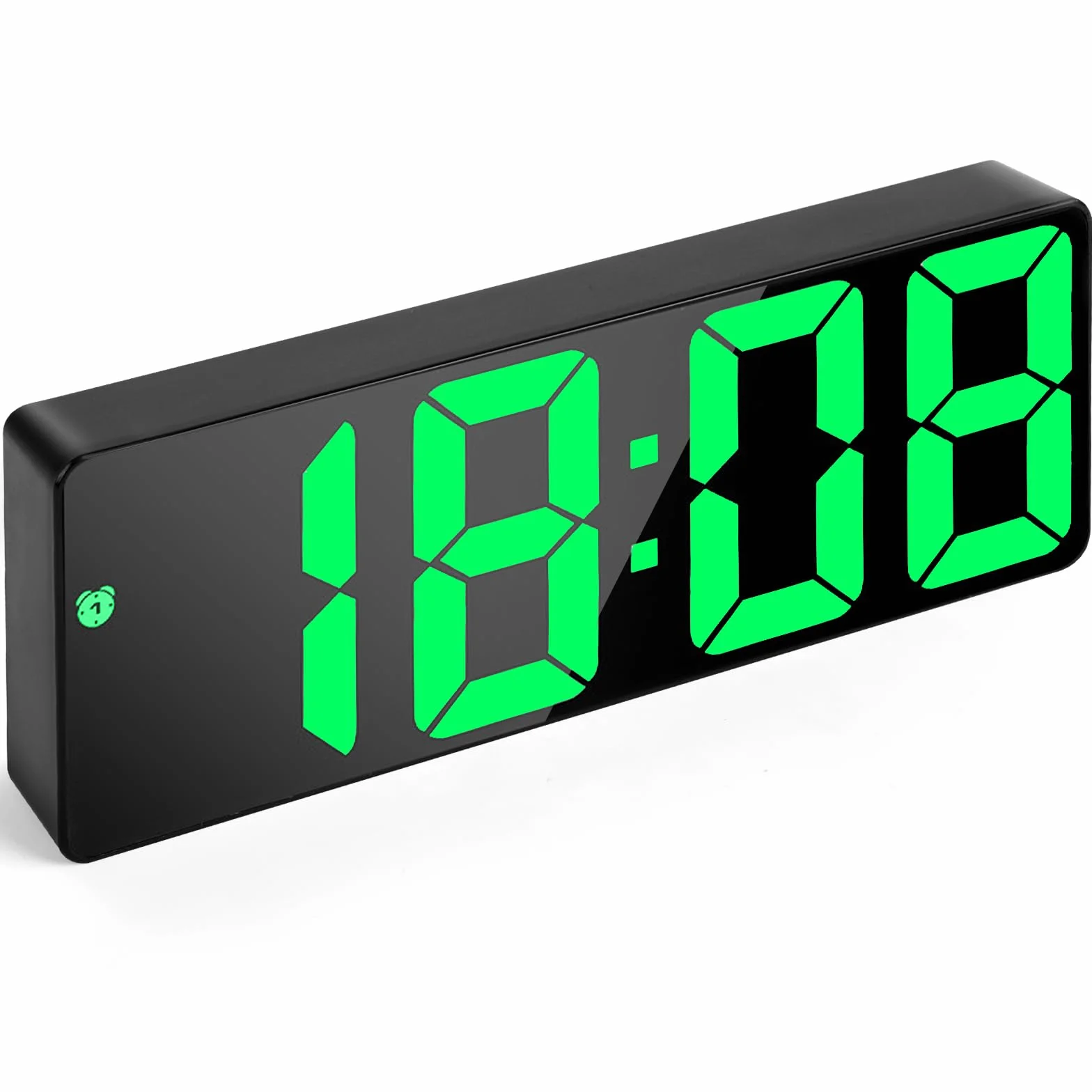 flintronic Cyfrowy budzik, cyfrowy budzik LED z dużymi cyframi, zegar stołowy z wyświetlaczem temperatury i alarmami, cyfrowy zegar zasilany przez USB, budzik nocny z funkcją drzemki/regulowanym