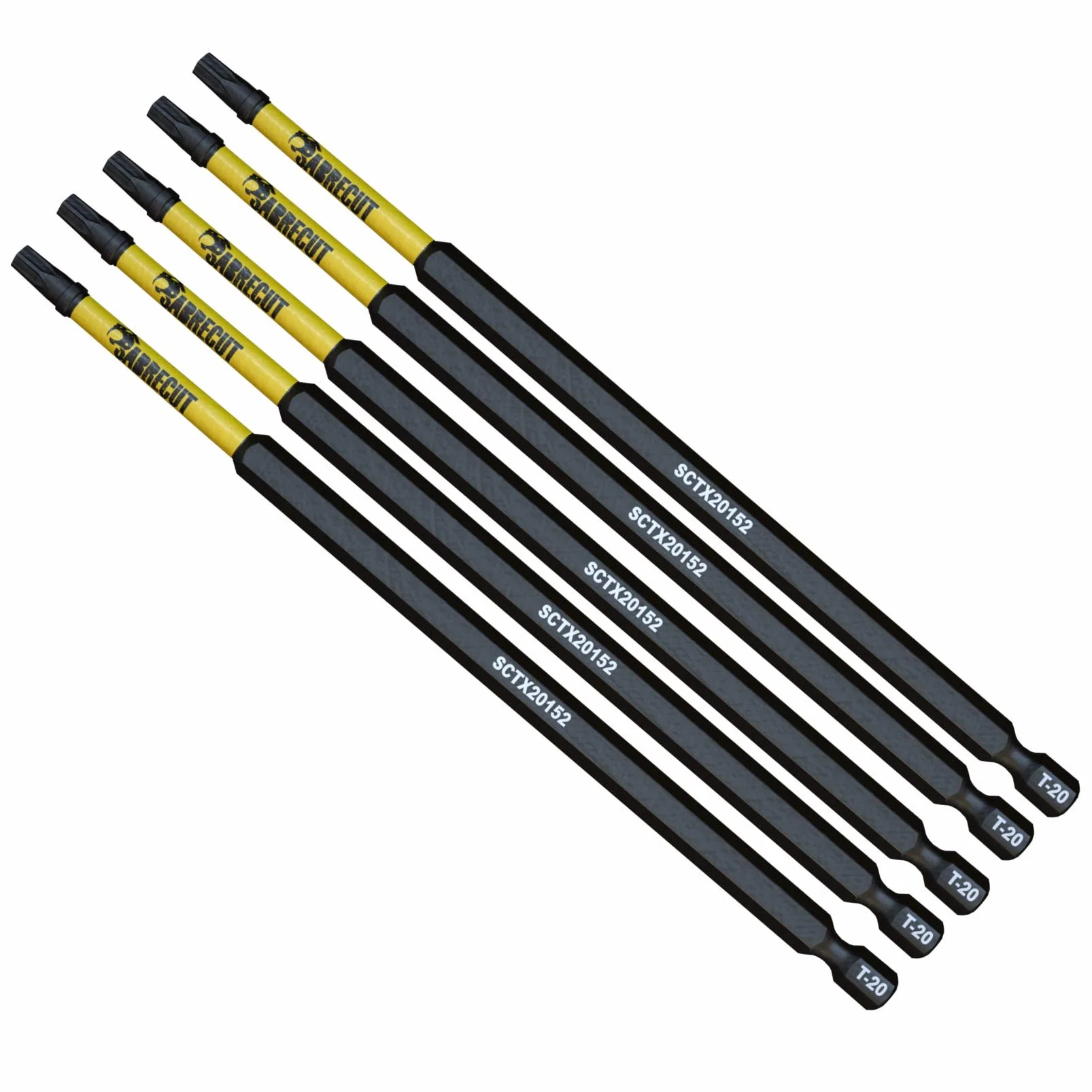 5 x zestaw wkrętaków udarowych SabreCut SCTX20152_5 152 mm T20 TX20 Magnetyczny zestaw bitów udarowych Torx Heavy Duty, kompatybilny z Dewalt Milwaukee Bosch Makita i nie tylko