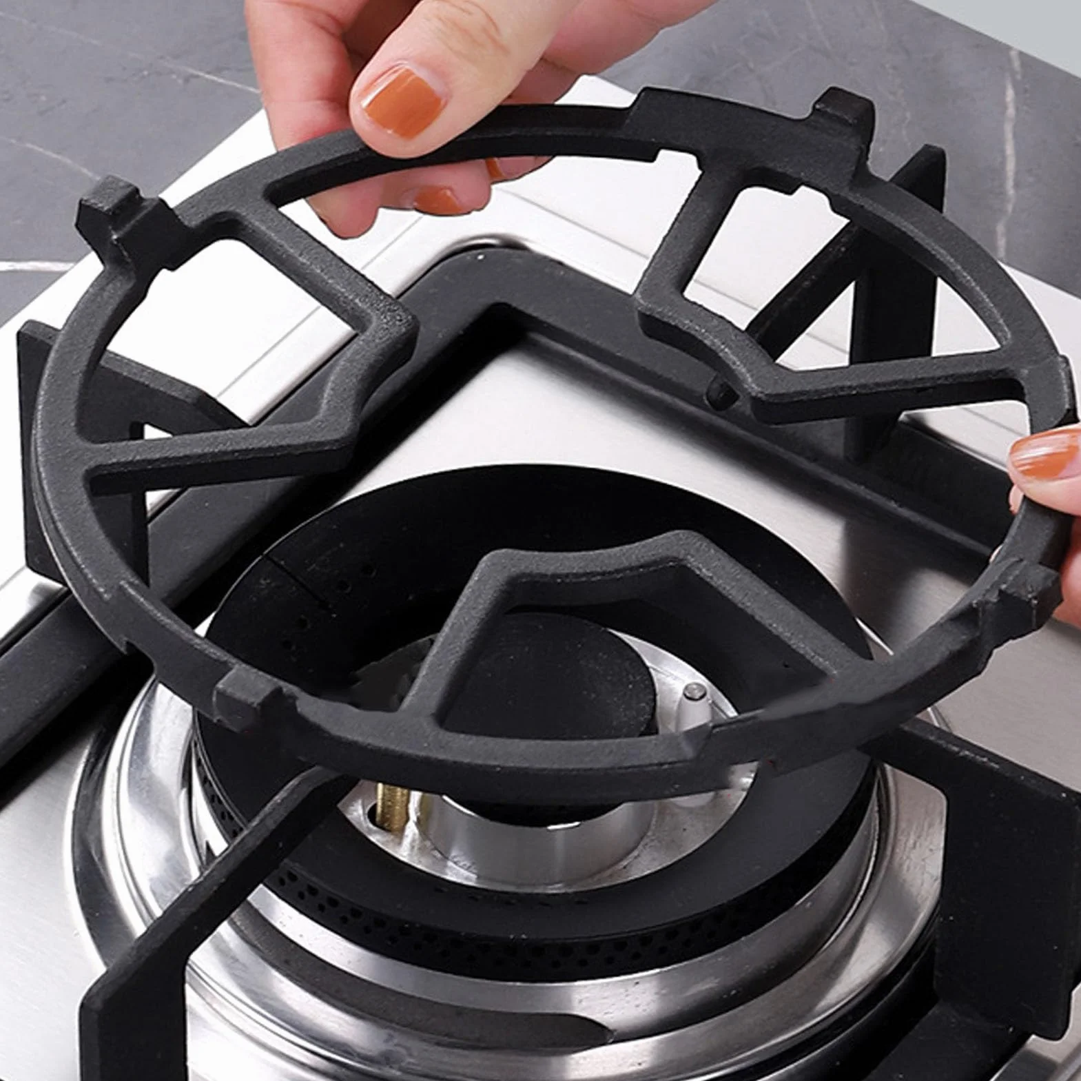 Wok Ring uniwersalny stojak na kuchenkę gazową wykonany z żeliwa na kuchenkę gazową do kuchenki gazowej Wok pierścień podtrzymujący żaroodporne stojaki na garnki do kuchenek górnych ciepła dusić
