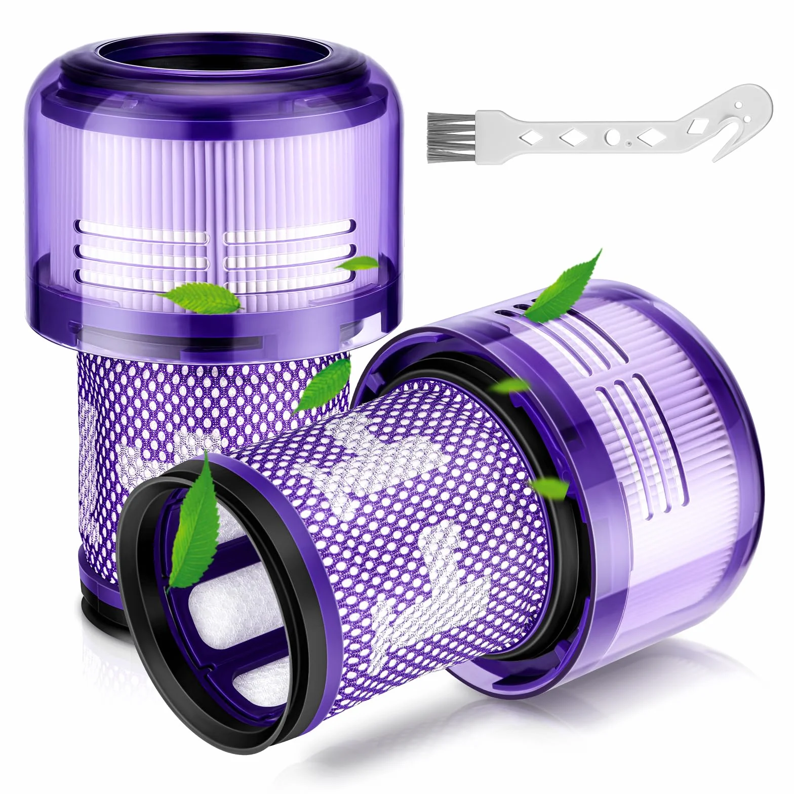 Dyson V12 Filtr Hepa - 2 Pack Części Zamienne do Detect Slim Absolute/Total Clean/Extra/Fluffy Odkurzacza, 971517-01
