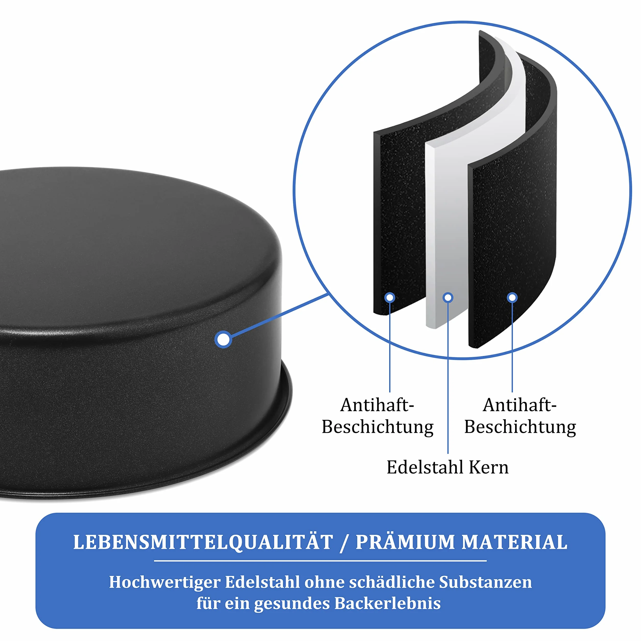 Homikit Zestaw okrągłych foremek do pieczenia ze stali nierdzewnej 16 cm 2 sztuki powłoka nieprzywierająca