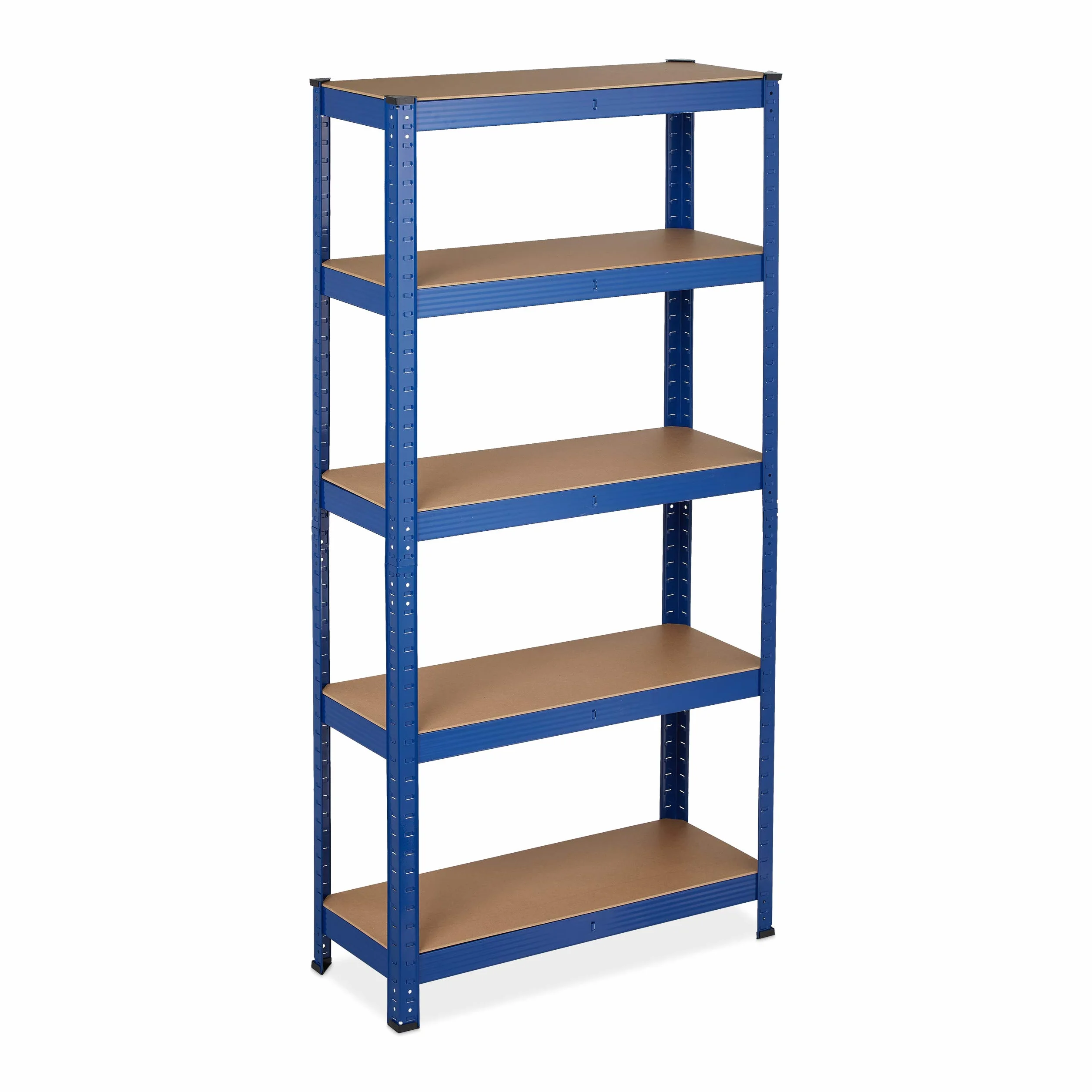 Relaxdays regał magazynowy do 875kg, metalowa półka, 5 poziomów, szafka do garażu 150x75x30 cm, niebieski