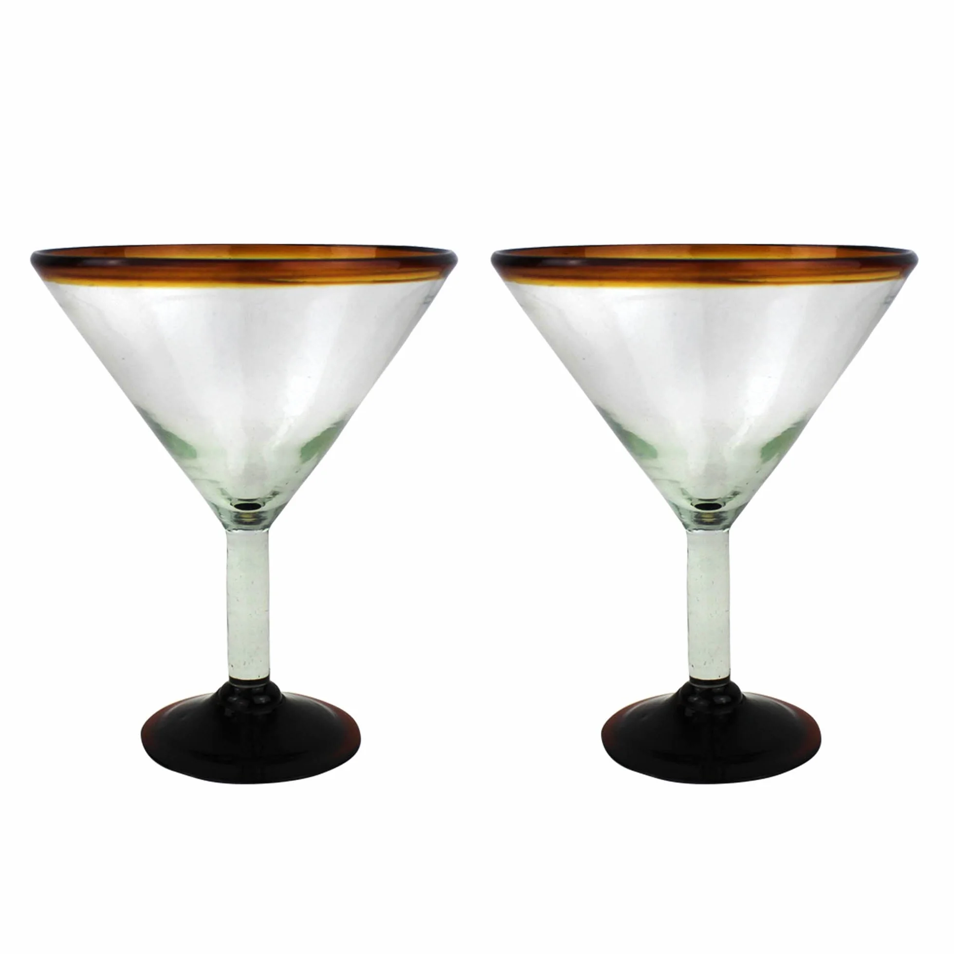 Martini szklanki zestaw 2 szt. bursztyn dmuchane szkło 400 ml kieliszki koktajlowe