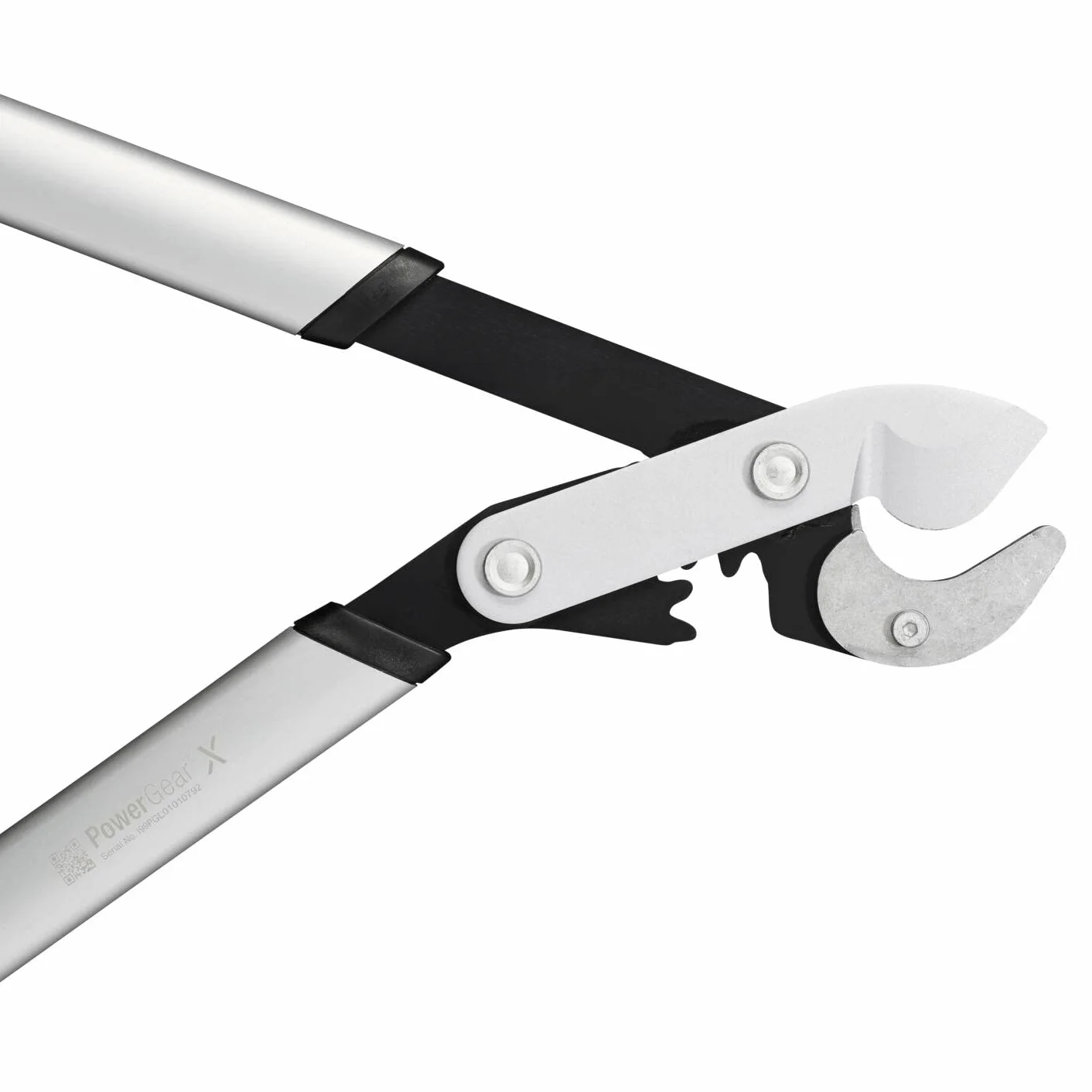 Fiskars Sekator dźwigniowy, kowadełkowy PowerGearX do suchego i twardego drewna, Powłoka nieprzywierająca, Hartowana stal, Długość: 80 cm, Czarny/ pomarańczowy, LX99-L, 1020189
