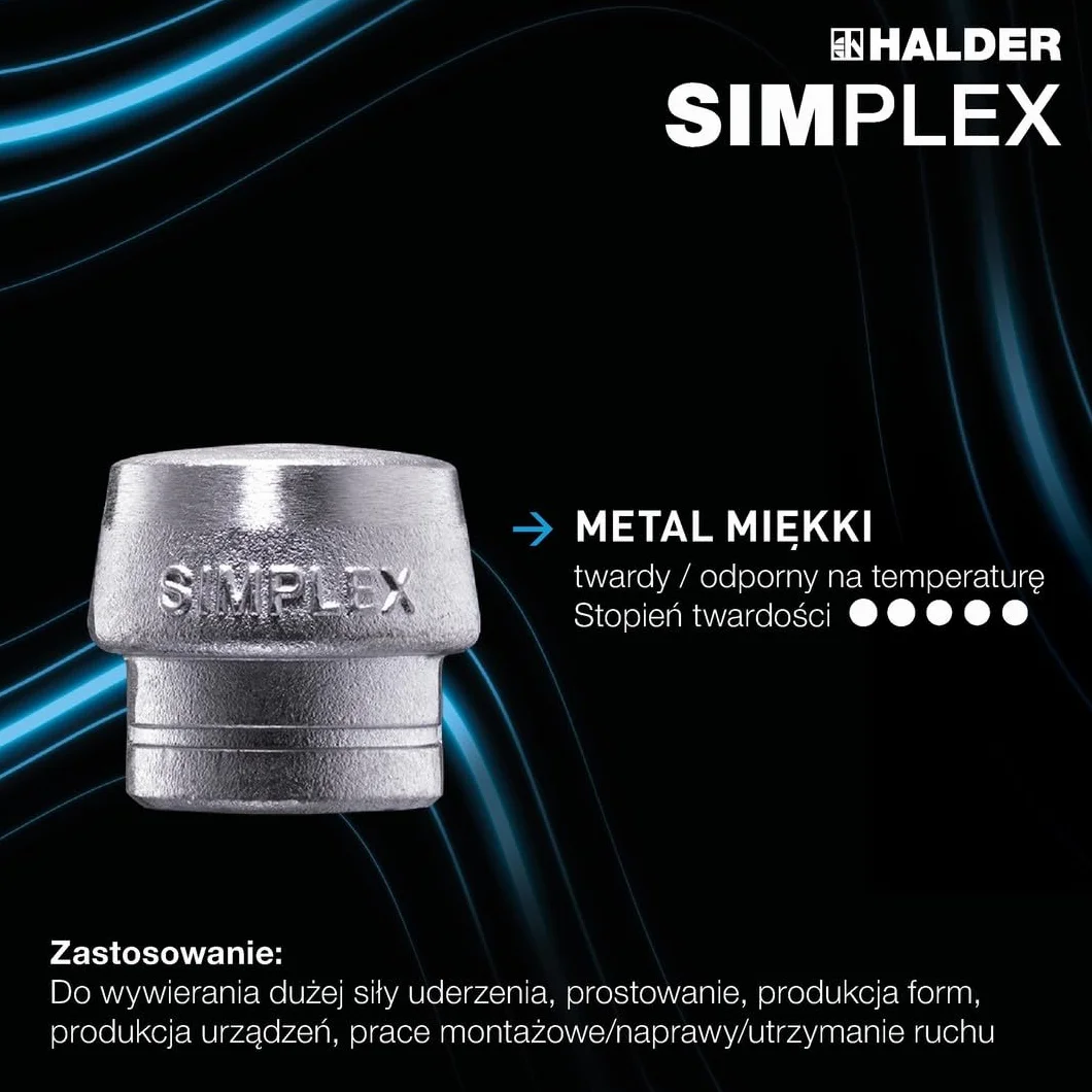Obuch do młotka z miekkim bijakiem SIMPLEX, z aluminium 40mm HALDER
