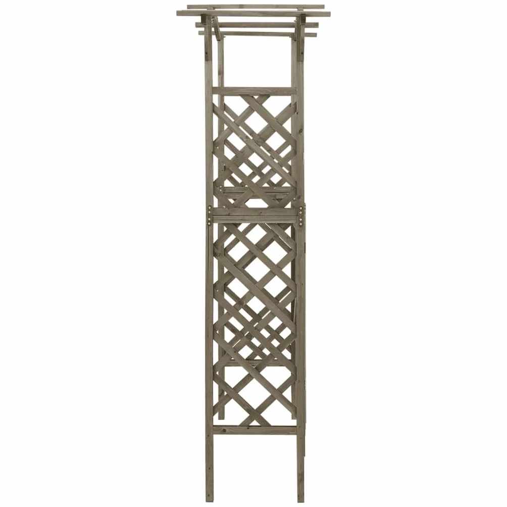 vidaXL Pergola z furtką, 116x40x204 cm, szara, lite drewno jodłowe, drewniana pergola, bramka ogrodowa, furtka ogrodowa, drewniane pergole