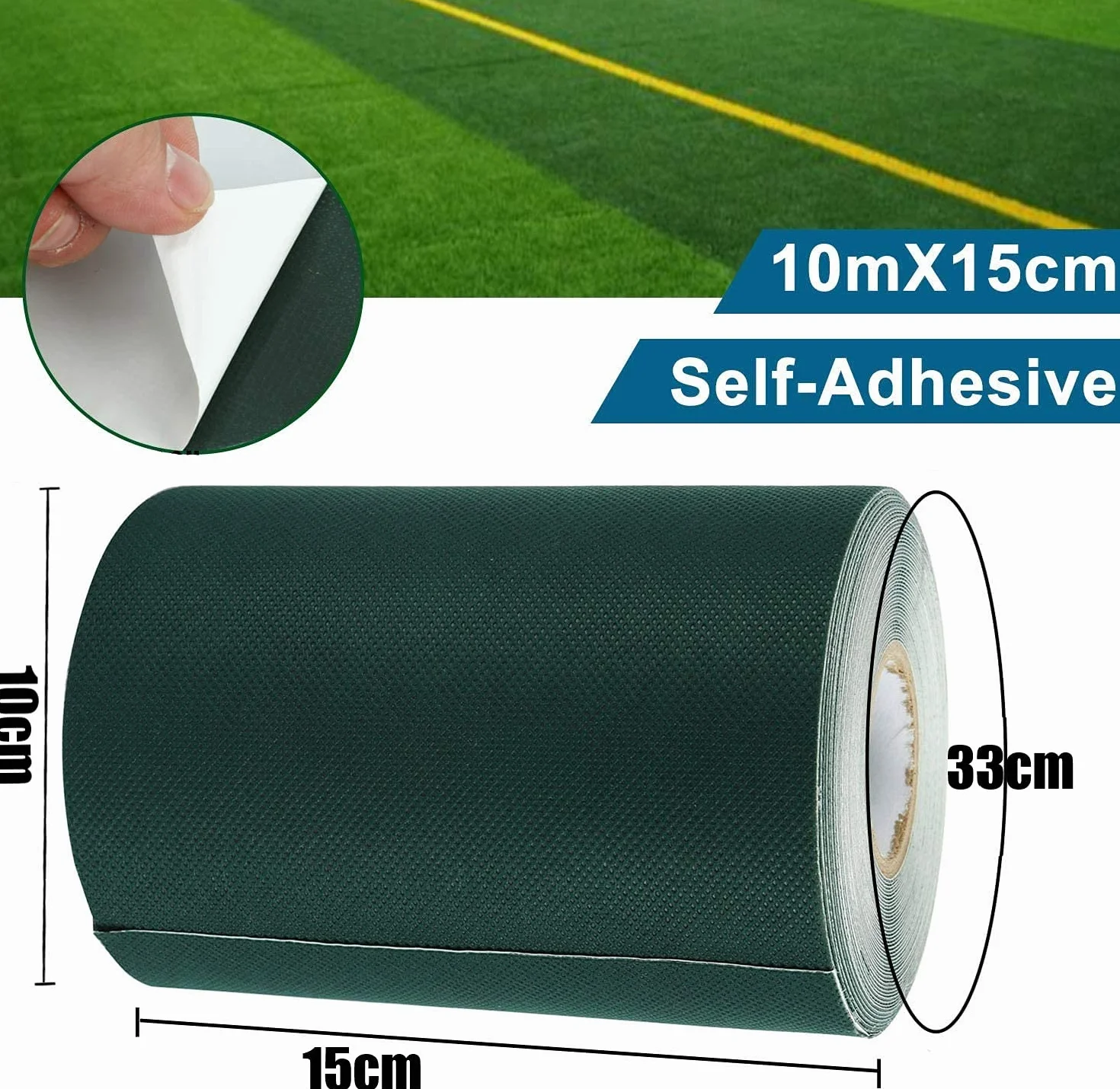 Sztuczna trawa taśma łącząca 15 cm x 10 m, samoprzylepna taśma do murawy