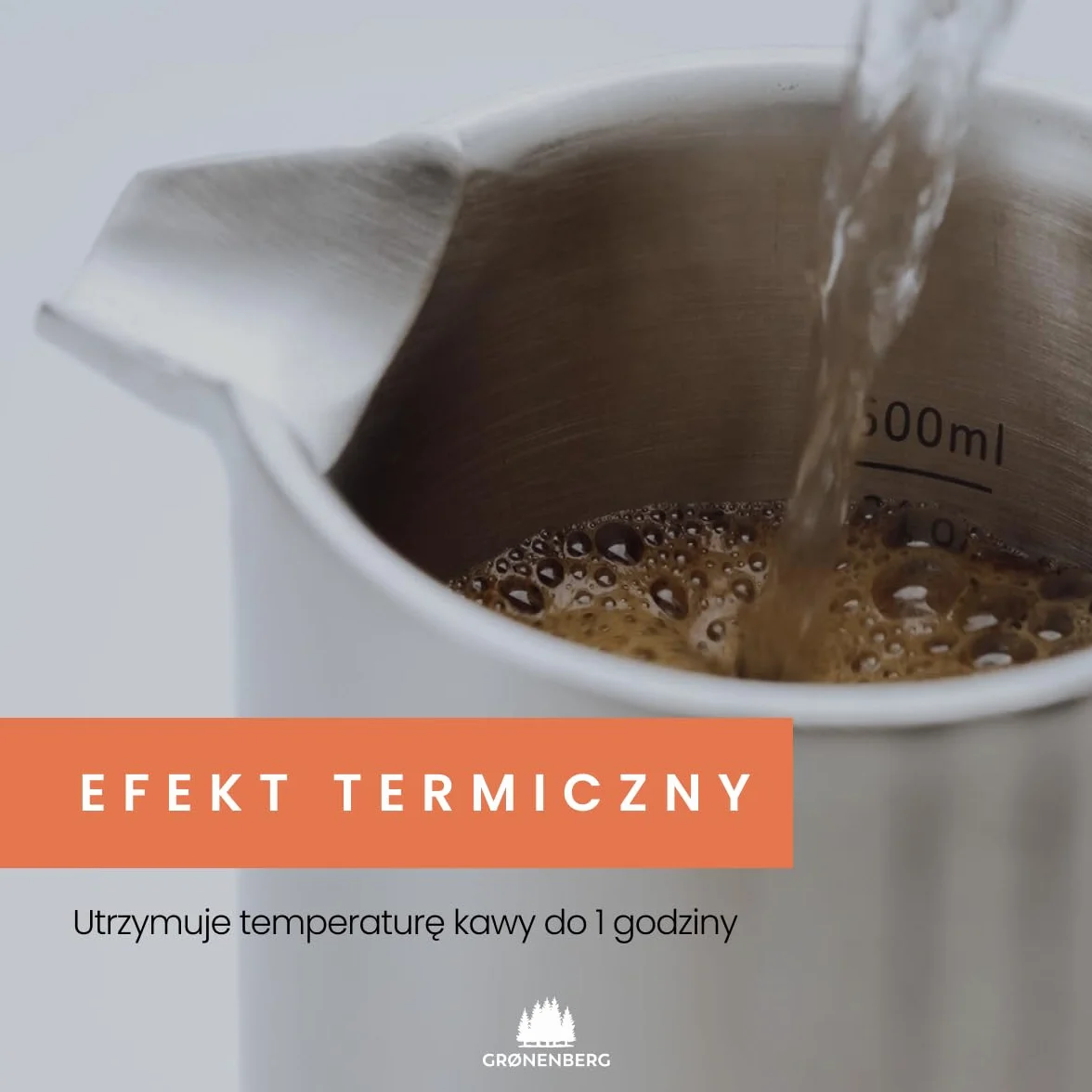 Groenenberg French Press I Wysokiej jakości francuska prasa z funkcją utrzymywania ciepła I Ekspres do kawy w różnych rozmiarach od 300 ml do 1 litra (1000 ml)