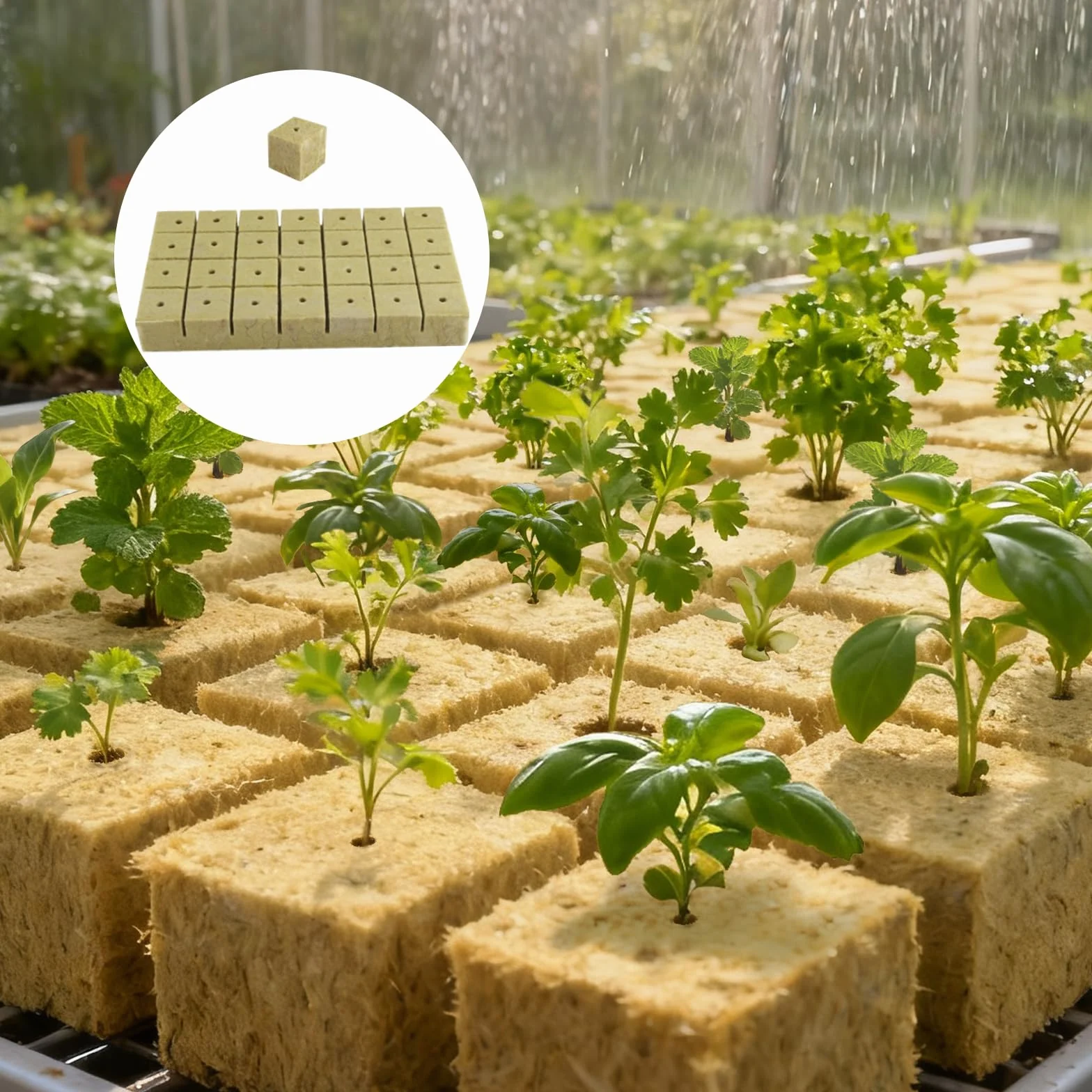 200 sztuk wełny kamiennej do uprawy 25 x 25 x 25 mm, Rockwool Cube z rękawiczkami, wełna kamienna, izolacja Easy Plug kostki do uprawy wełny kamiennej kostki do uprawy roślin hydroponicznych