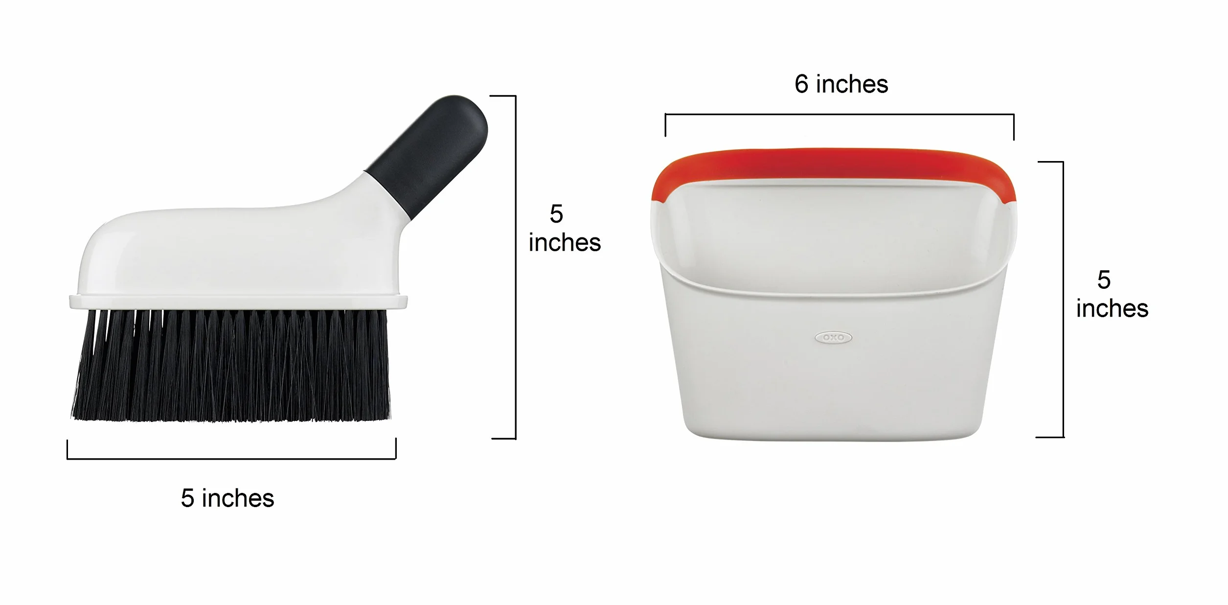OXO 1334280 Good Grips kompaktowa szufelka i zestaw szczotek, czerwony