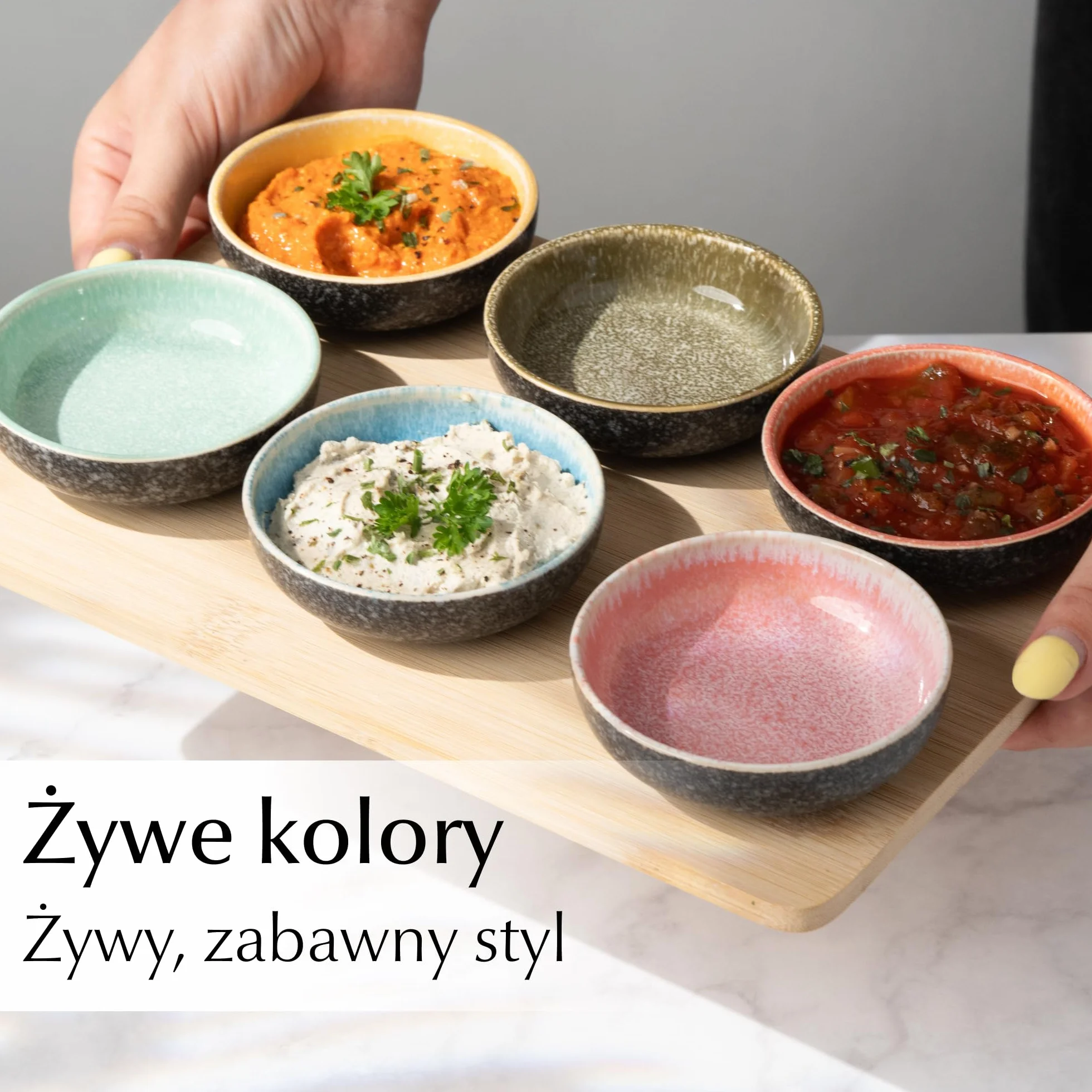 MIAMIO Zestaw 6 Mini Miseczek do Dipa 90 ml Kolekcja Las Palmitas