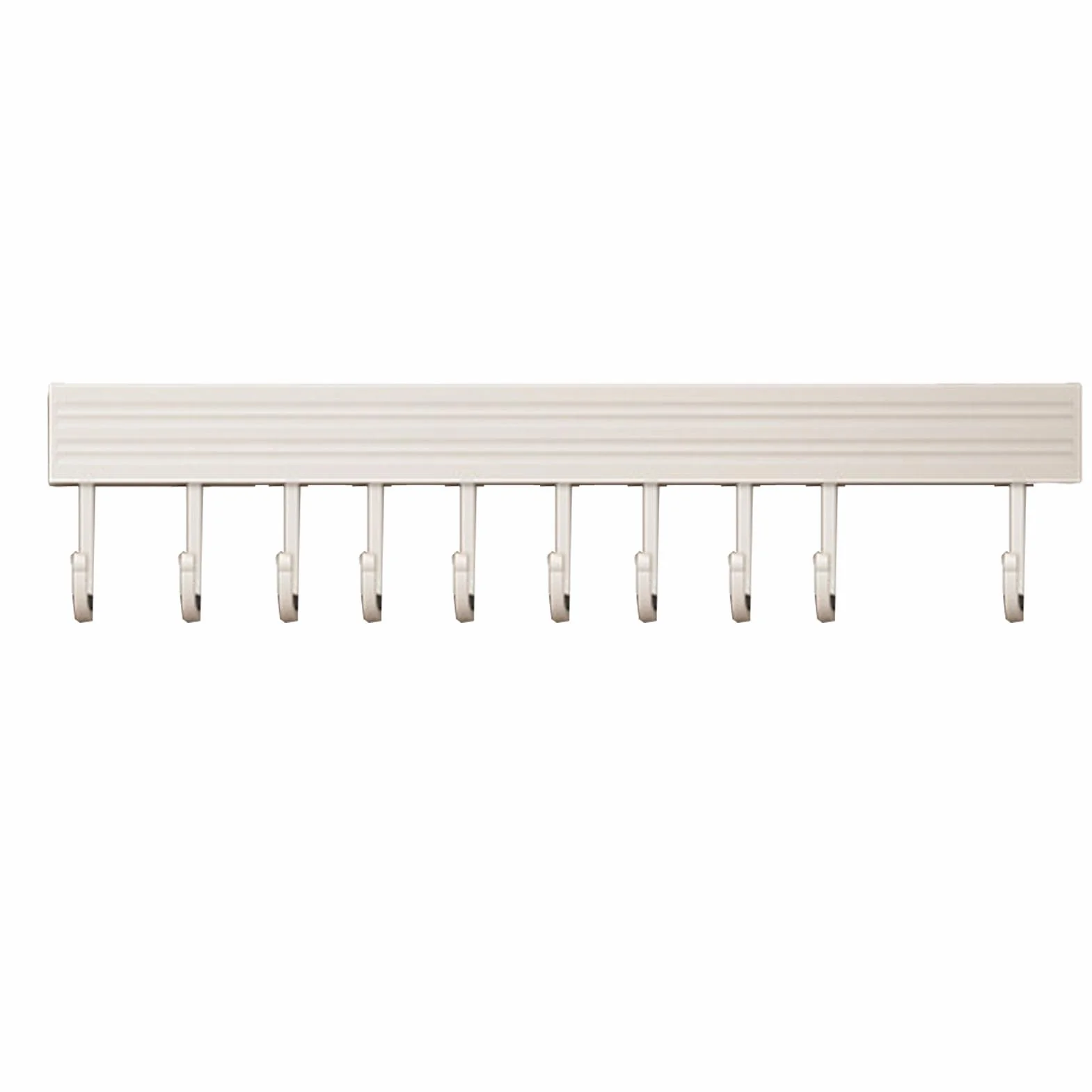 Haki ścienne do Kuchni Rack Rail Space Aluminiowy ścienny Hak Kuchenny Stojak Biały Wieszak Punch Spoon Łopata Deska do Krojenia Stojak do Przechowywania (10 haczyków 50 cm)