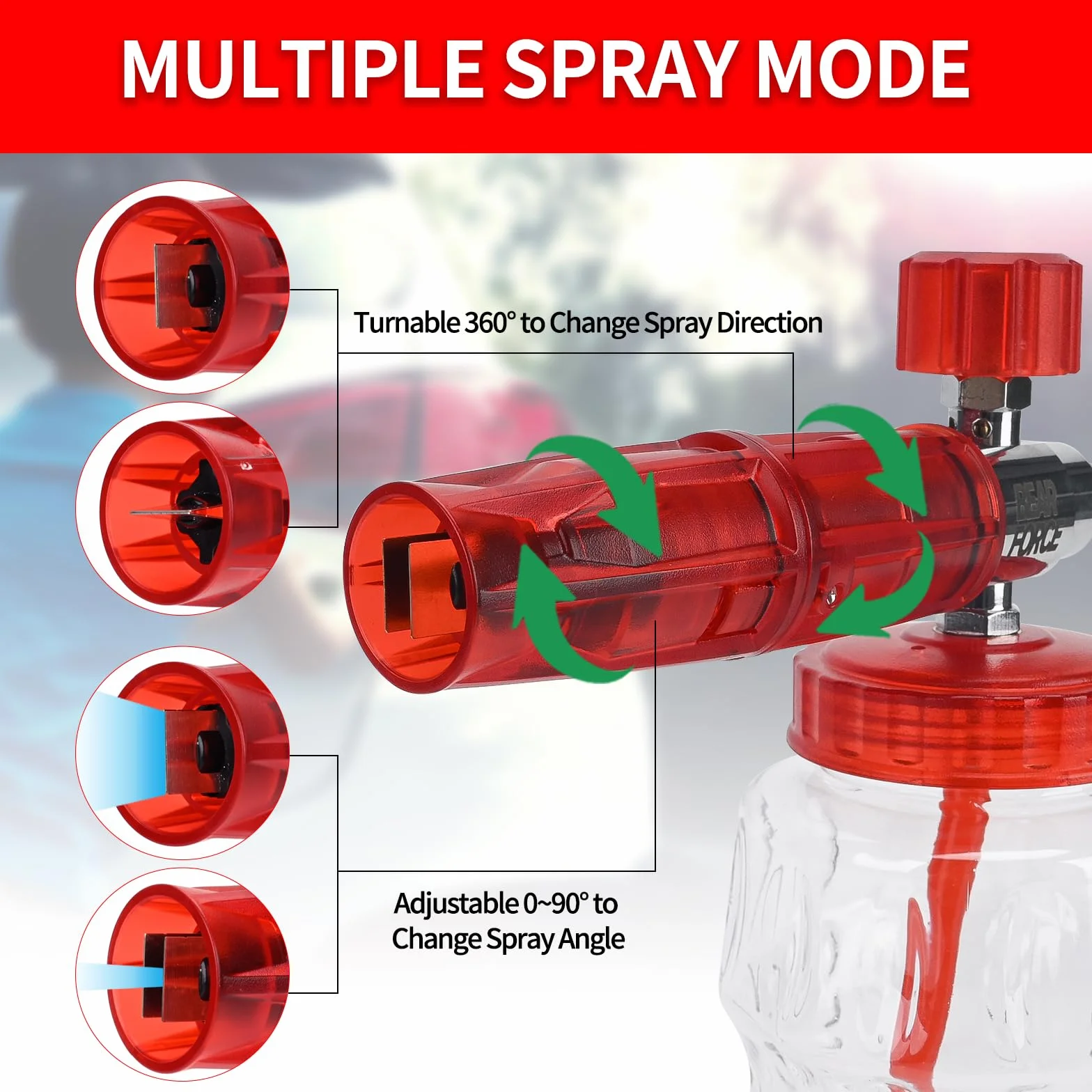 BEAR FORCE Pistolet natryskowy do myjki wysokociśnieniowej M22 – ID14 mm i 1/10.2 cm szybkozłączka do myjki ciśnieniowej Karcher K1 K2 K3 K4 K5 K6 K7 myjka ciśnieniowa, do mycia samochodu