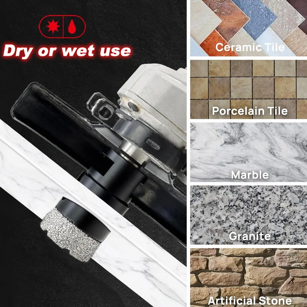DT-DIATOOL Wiertło diamentowe 25 mm otwornica do wiercenia na sucho płytki porcelana marmur ceramiczny granit