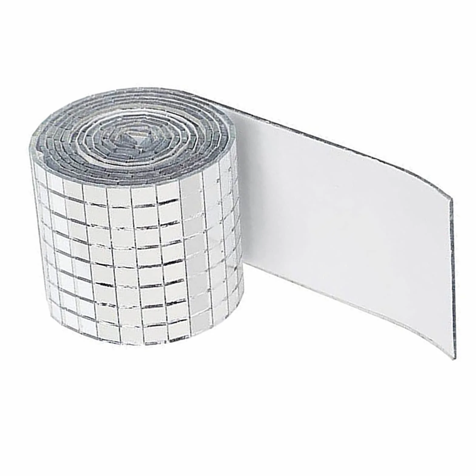 3 Sztuki Samoprzylepne Szklane Lustro Płytki Mozaiki - Małe Kwadratowe Naklejki 4x100 Cm dla DIY Craft Dekoracje, Disco Ball na Imprezę (Srebrny)