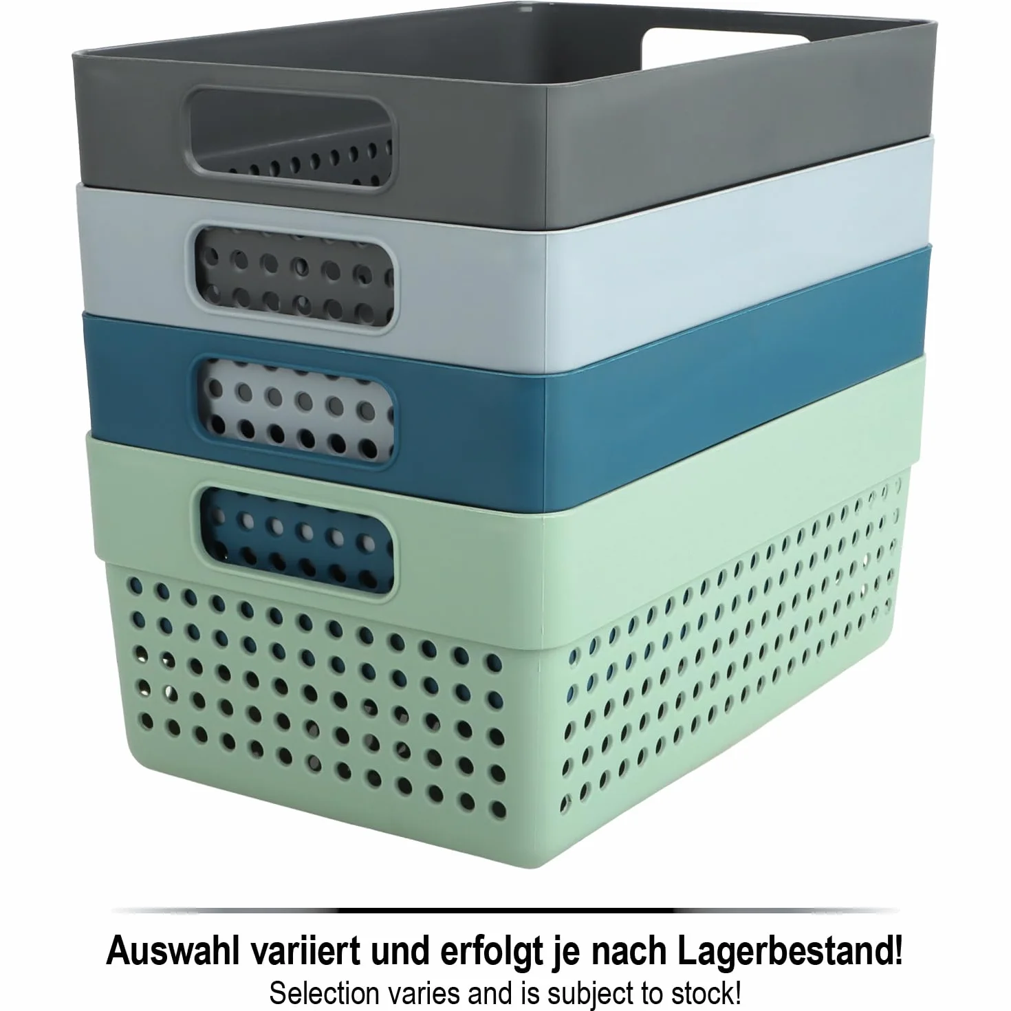 COM-FOUR® 4-czesciowy zestaw koszy do przechowywania - kosze dekoracyjne - plastikowe pudelka na kosmetyki, zabawki i artykuly gospodarstwa domowego [wybór jest rózny] (Mieszanka - 4 sztuki)