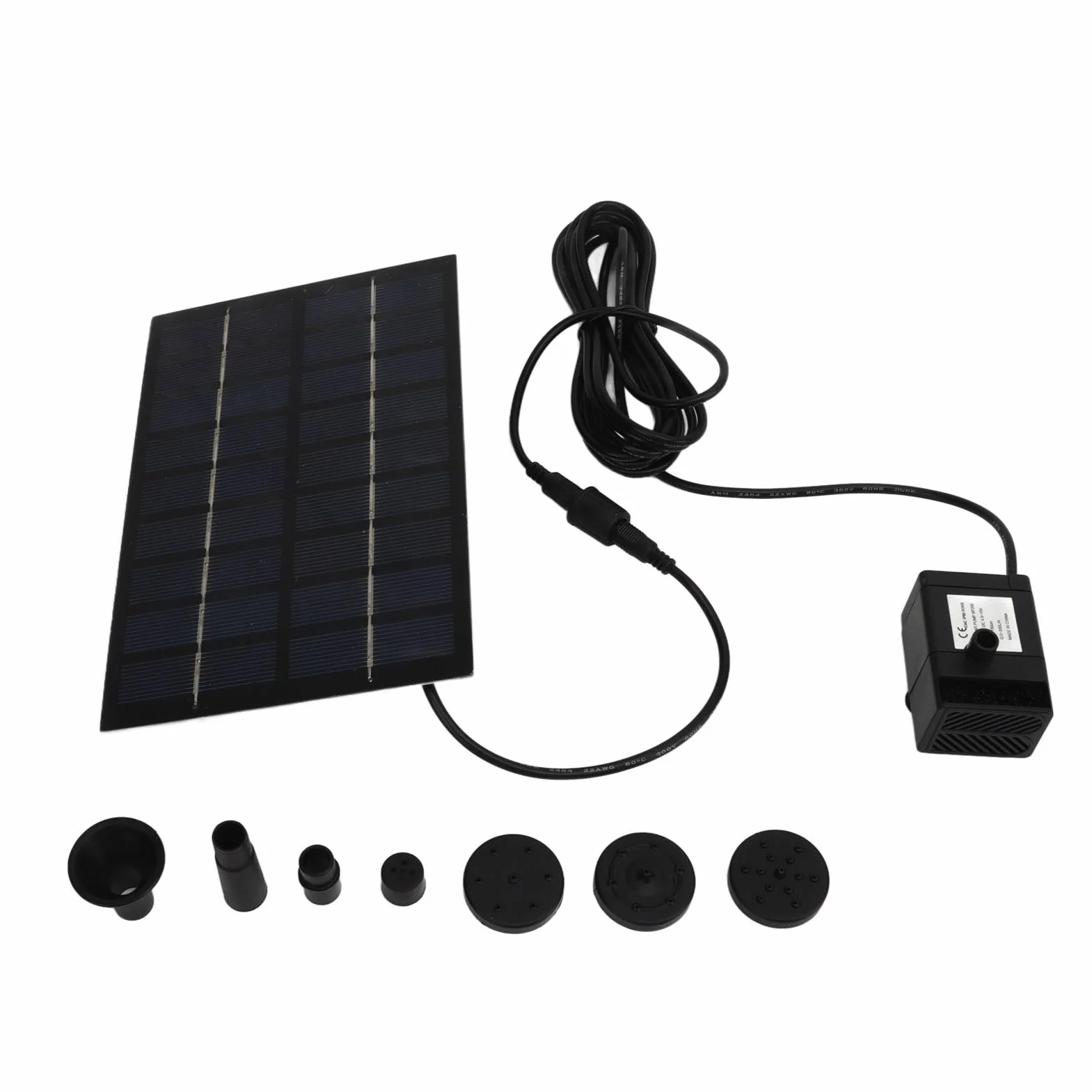 Fontanna Solarna, Zewnętrzna Solarna Pompa Wodna 1,8 W, łatwa W Montażu Fontanna Solarna z Panelem, 4 Dyszami i siatką filtracyjną zapobiegającą Zatykaniu do Kąpieli Ptaków, Stawów