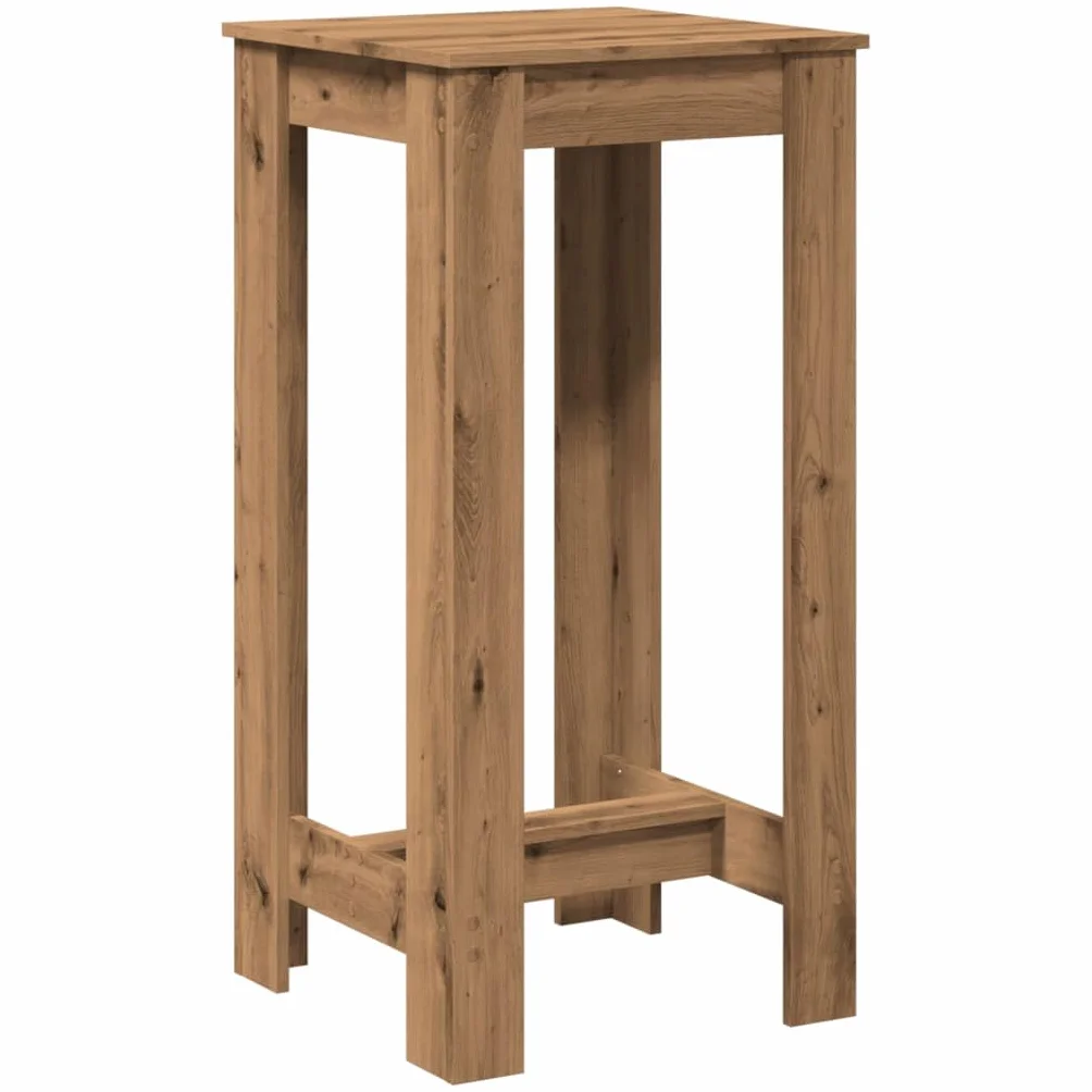 vidaXL Stolik barowy, dąb artisian, 51x50x103,5 cm, stolik pubowy, stolik do baru, stolik do baru domowego, wysoki stolik, prostokątny stolik barowy