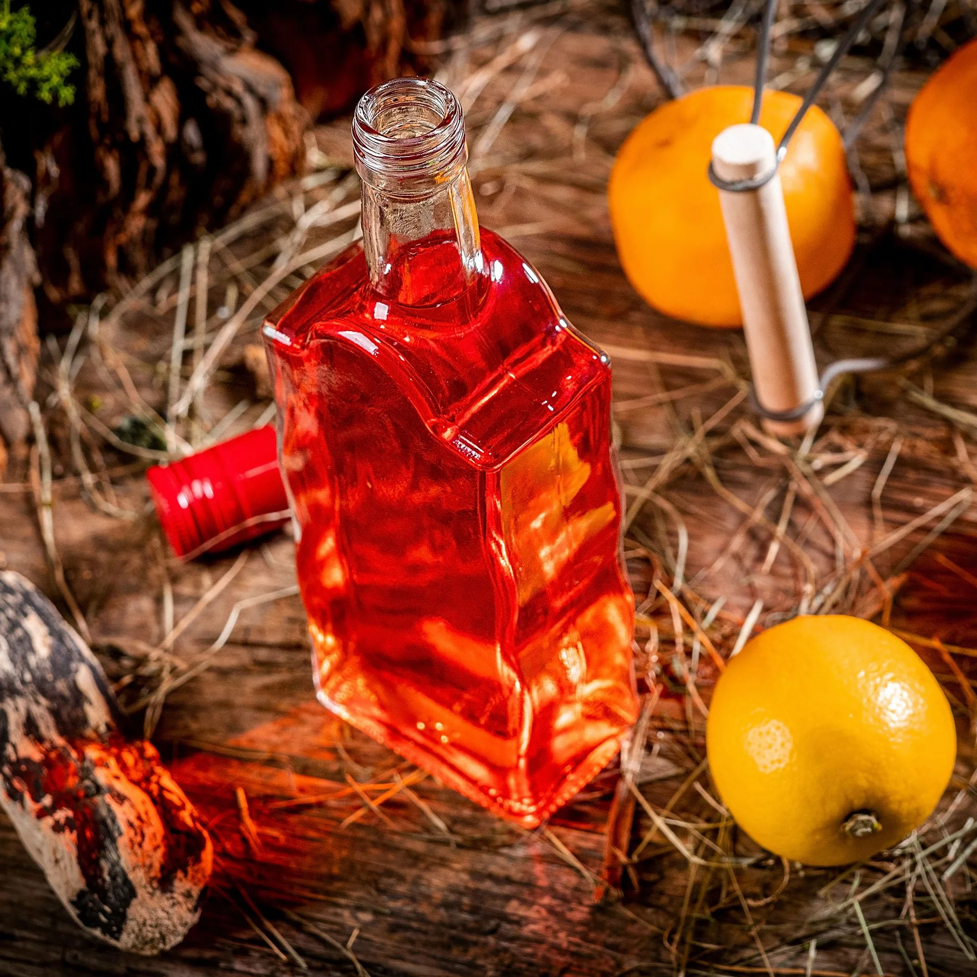 KADAX Szklane butelki 500 ml 10 sztuk puste na likier wino dekoracyjne czarne
