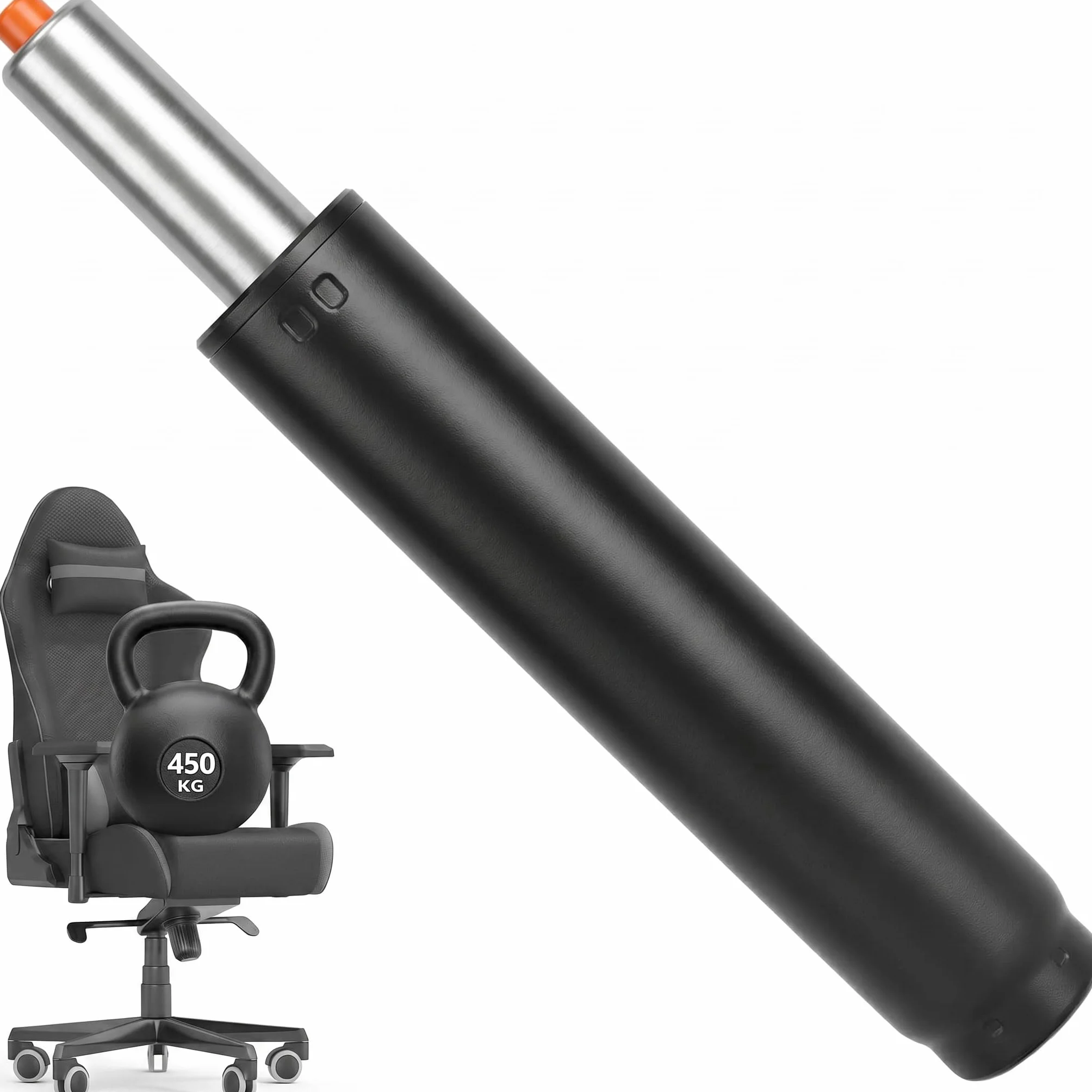 QWORK® sprężyna gazowa do krzeseł biurowych, 31-45 cm wymienna sprężyna gazowa ze stali nierdzewnej, obrót o 360°, do krzeseł biurowych