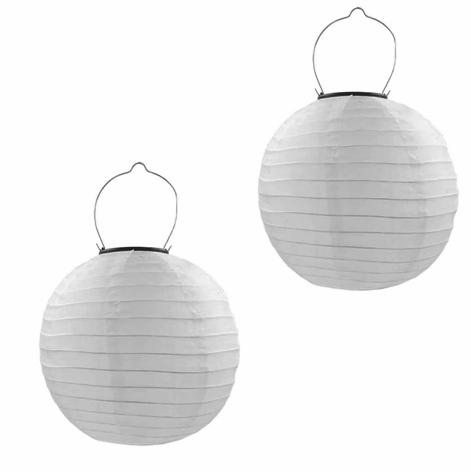 Qedertek Lampiony solarne LED, do użytku na zewnątrz, 2 sztuki, 20 cm, wodoszczelna, nylonowa, wisząca latarnia ogrodowa, oświetlenie solarne do ogrodu, na taras, wesele, uroczystą dekorację (ciepła