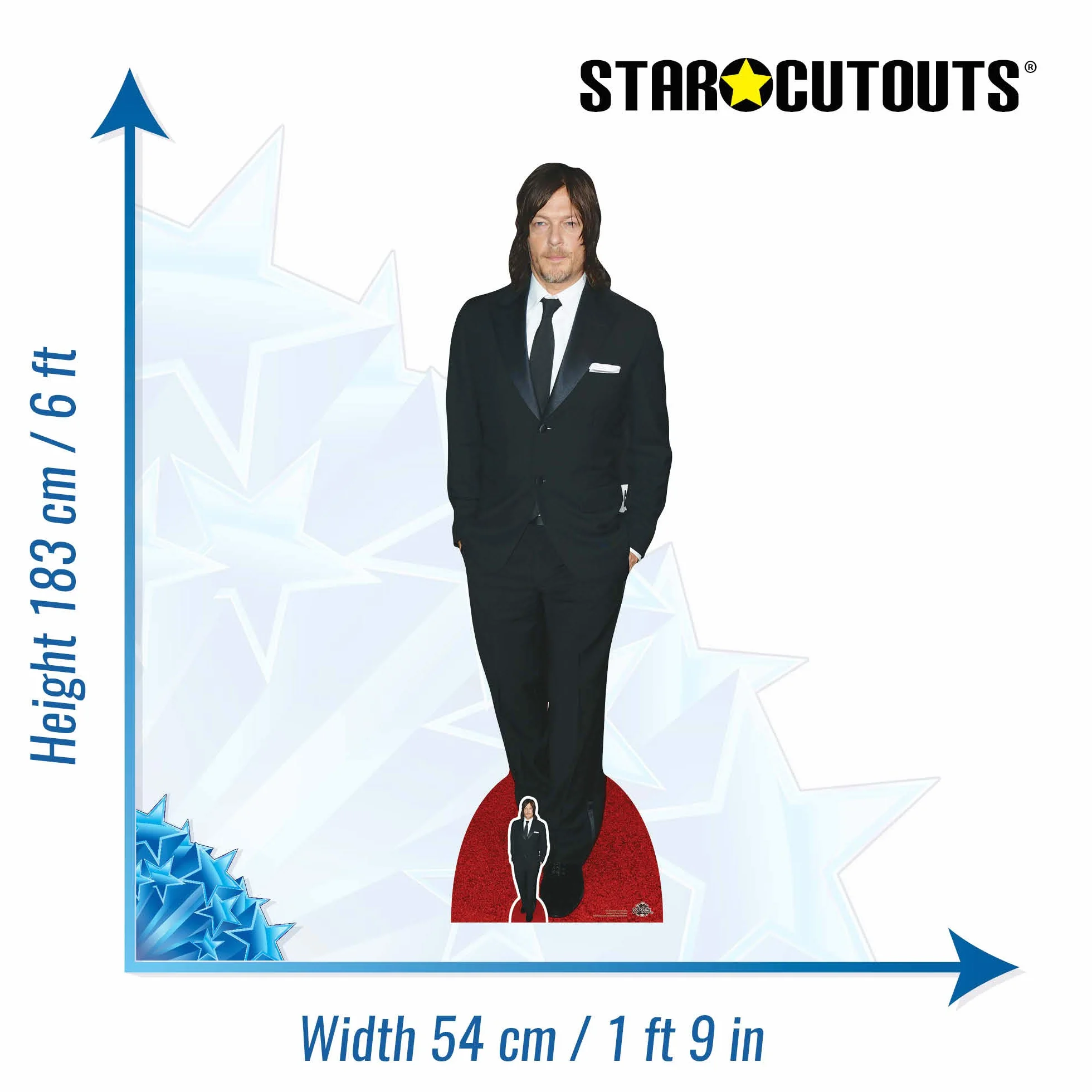 Star Cutouts Ltd Norman Reedus, karton, wielokolorowy, 3 x 54 x 183 cm, regularny