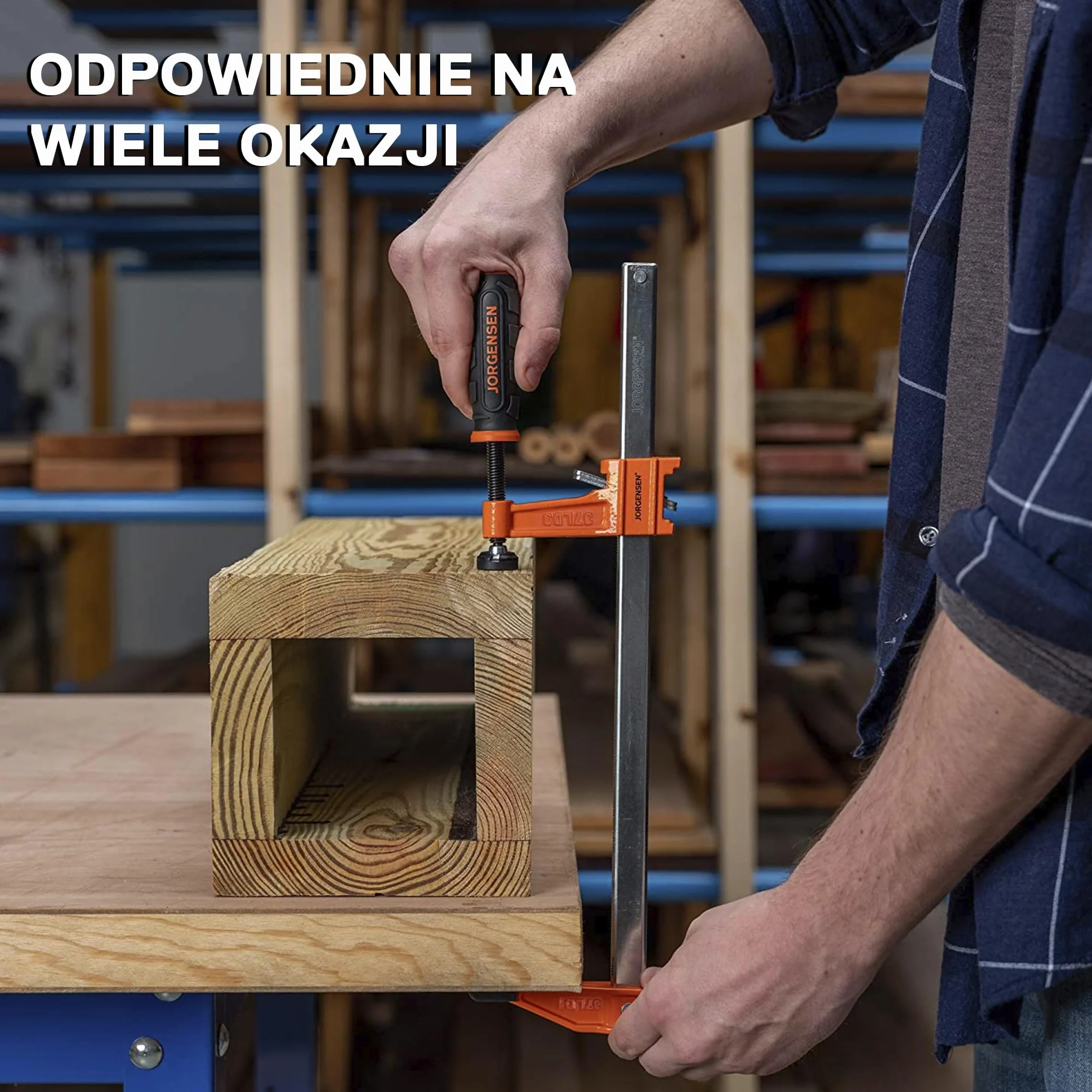 JORGENSEN Profesjonalne ściski stolarskie 300 mm, 2 sztuki, z funkcją szybkiego zwalniania, do drewna, typu F