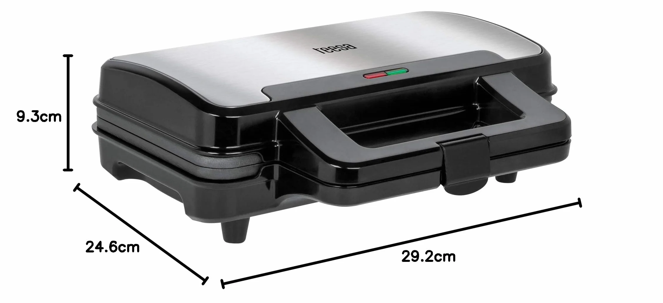 Teesa Gofrownica na 2 Duże Gofry 1000W Pokrywa ze Stali Nierdzewnej Nieprzywierająca Powłoka Płytek TSA3225
