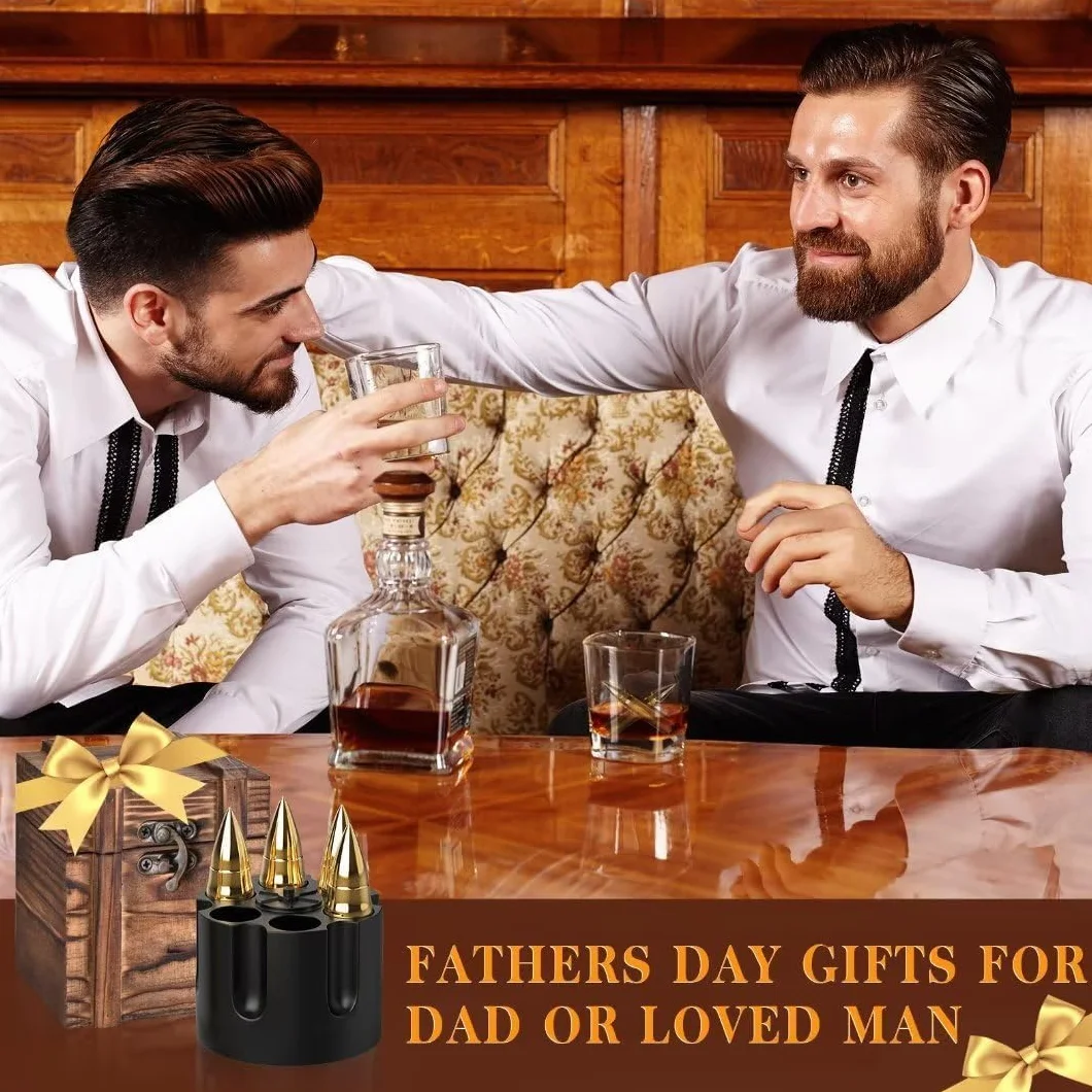 Kostki lodu do wielokrotnego użytku, ze stali nierdzewnej, z technologią High Cooling, do whisky, wódki, likieru, wina, pomysłów urodzinowych dla taty, przyjaciela, męża