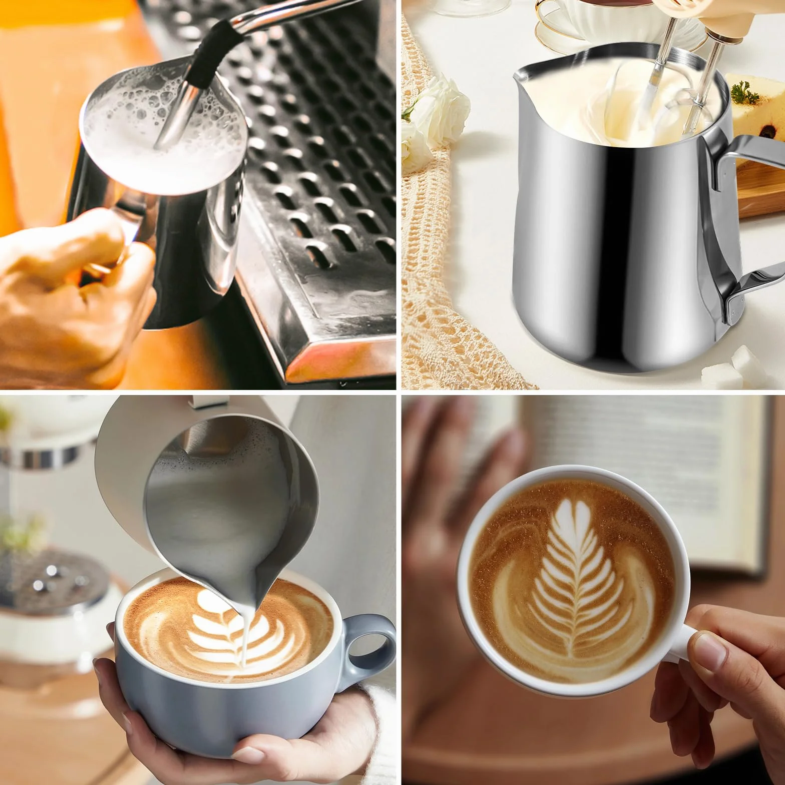 Dzbanek do Spieniania Mleka 550 ml ze Stali Nierdzewnej, Latte Art, Espresso, dla Baristy