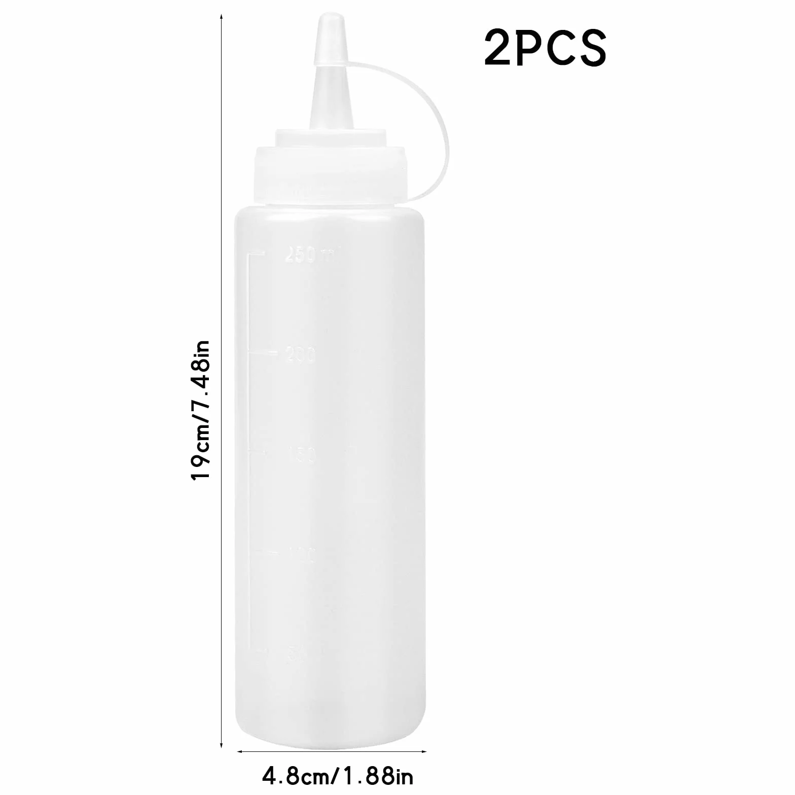Plastikowe butelki do wyciskania 250 ml do malowania, pieczenia, sosu, oliwy z oliwek z zatyczkami zabezpieczającymi przed wyciekaniem