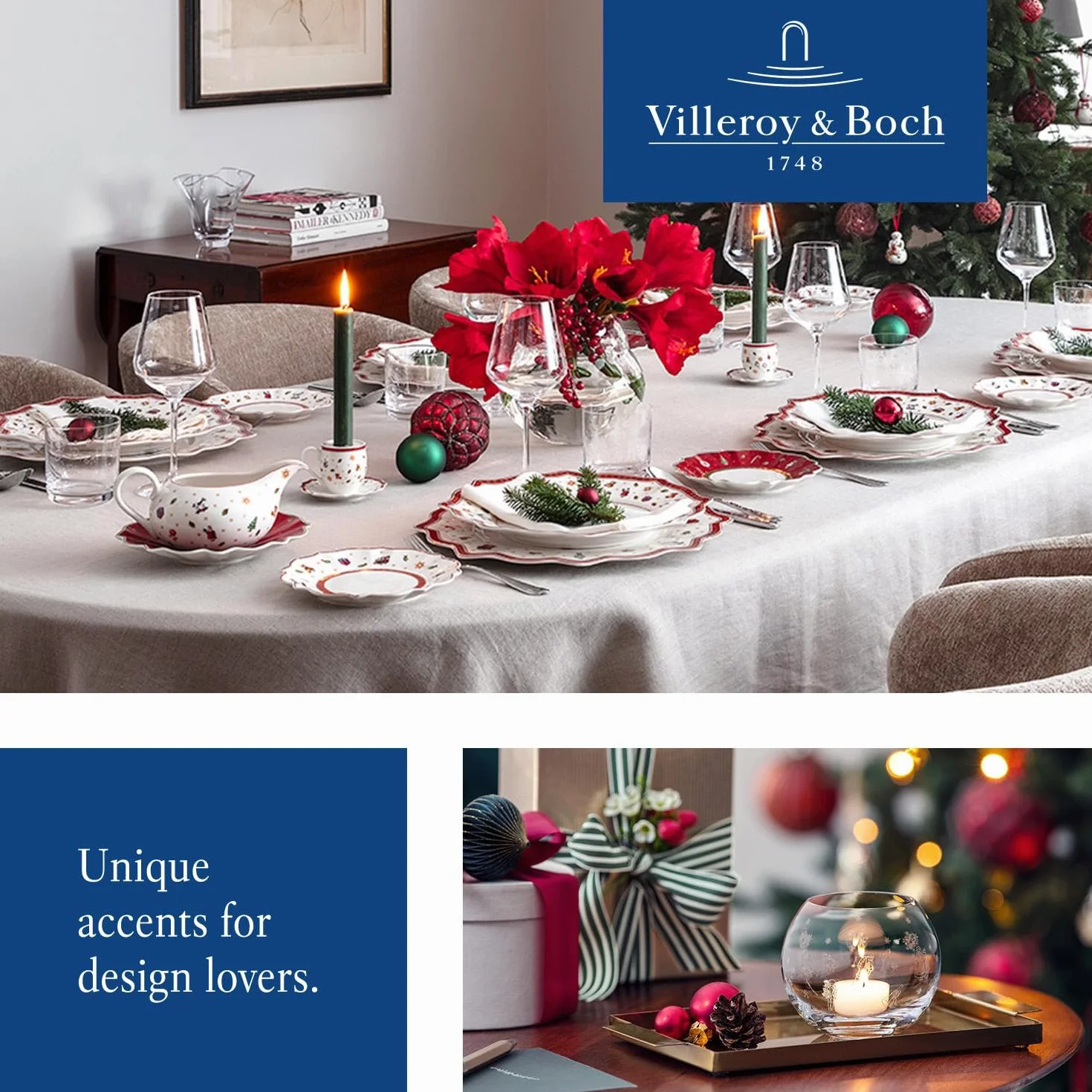 Villeroy & Boch Toy'S Delight Zestaw Naczyń do Serwowania Biały Czerwony 4 Elementy