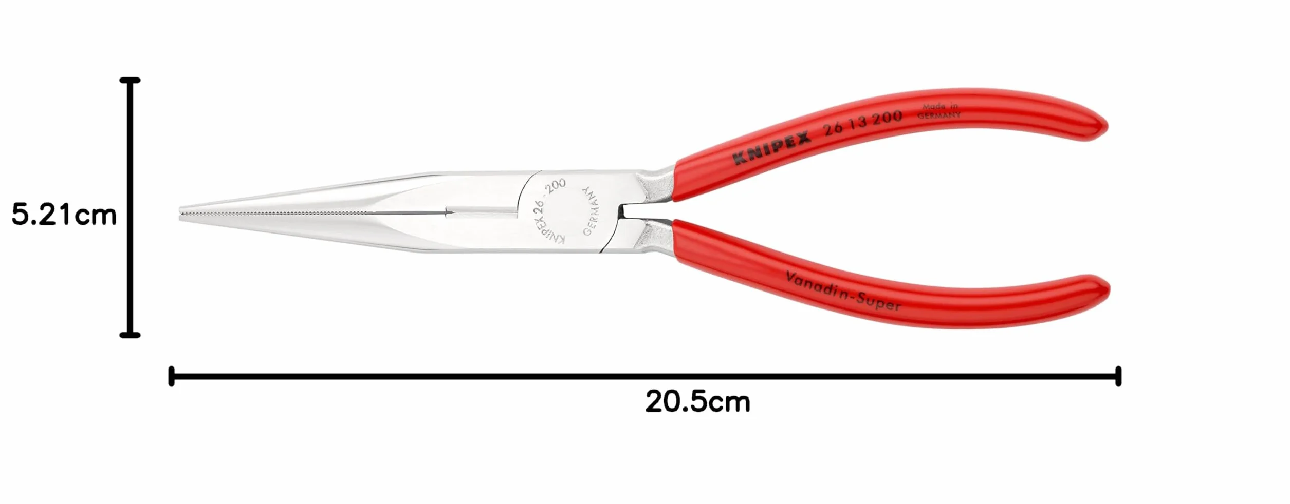 KNIPEX Szczypce tnące półokrągłe (wydłużone typu bociani dziób”) chromowany z tworzywa sztucznego, powlekane 200 mm, 26 13 200