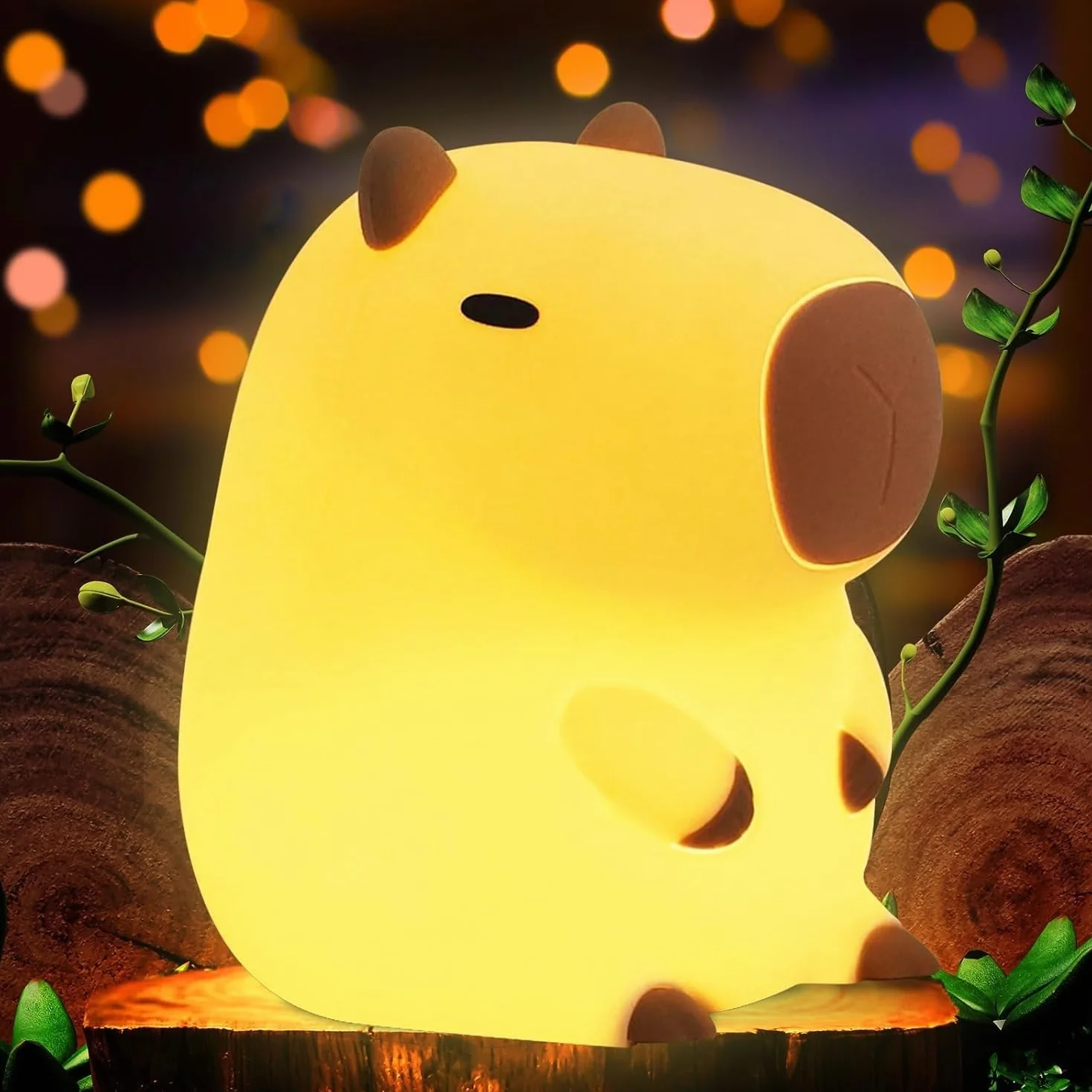 Lampki nocne z kapibarą, lampki LED z kapibarą, lampka z kapibarą ładowana przez USB, lampki nocne dla dzieci do przedszkola, silikonowa lampka nocna dla dzieci do sypialni, salonu i łóżka (B)