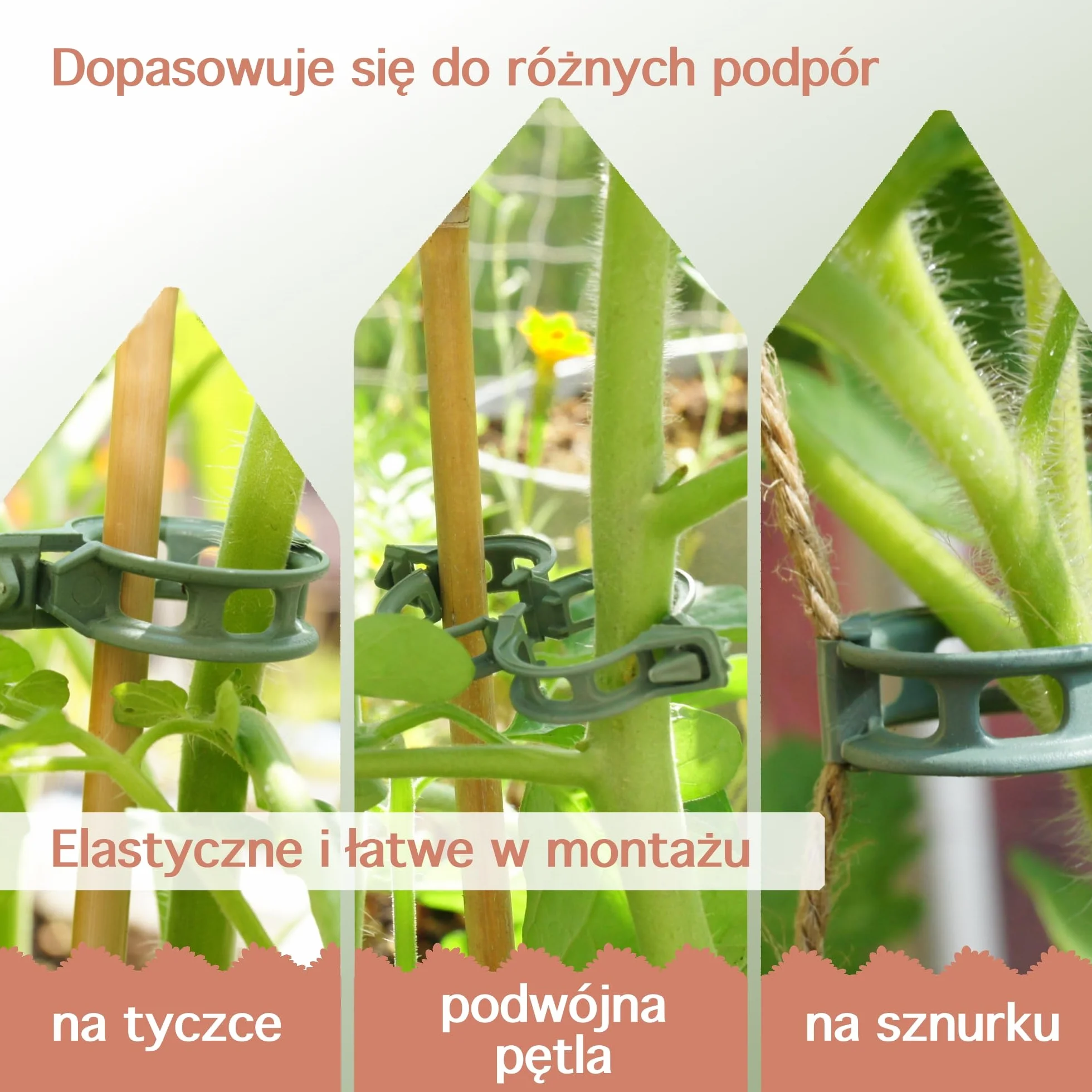 Zapinki do roślin pomidorów łodyg