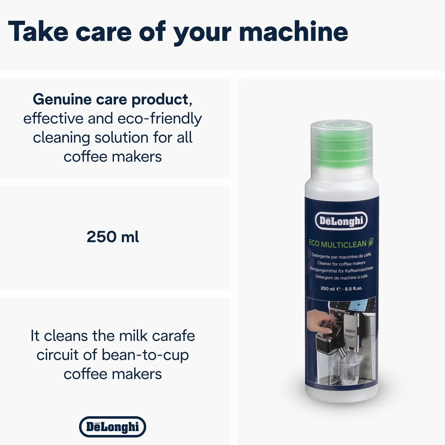 Delonghi Milk Clean 250 ml DLSC550, wielokolorowy (1 szt.)