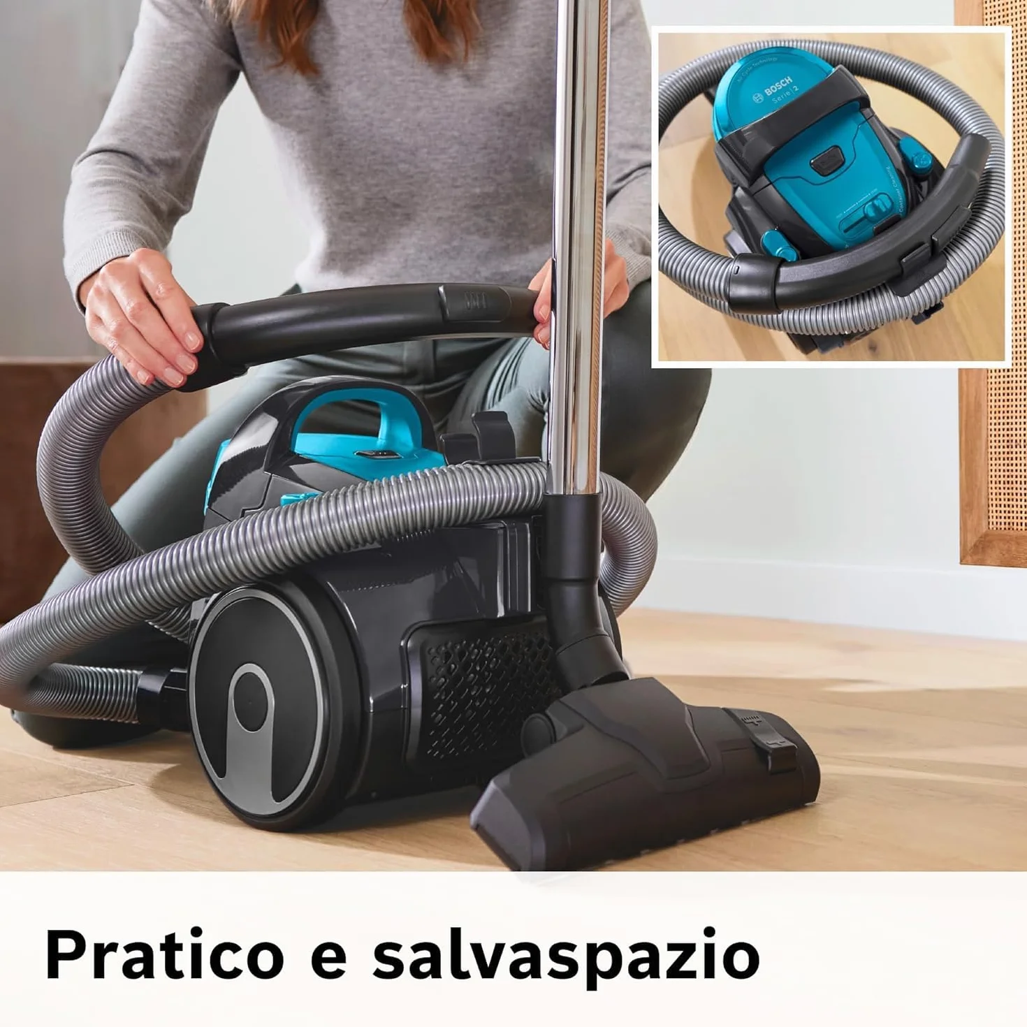 Bosch Serie 2 Parquet Odkurzacz Bezworkowy, Turkusowy, 700.0W 240.0V