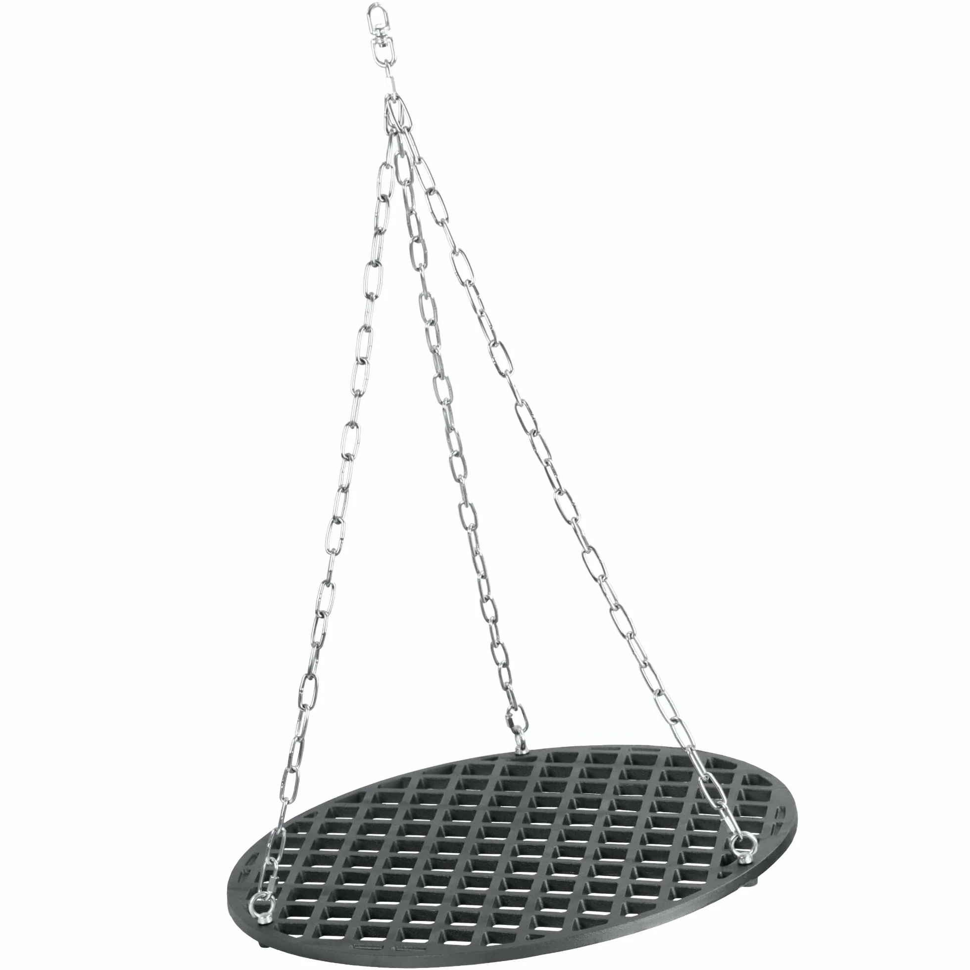 BBQ-Toro Żeliwny ruszt do grillowania, okrągły, Ø 54 cm, już wypalony, wstępnie wypalony, ruszt do użytku na zewnątrz, ruszt do grillowania z zawieszeniem linowym, wiszący ruszt do grilla obrotowego