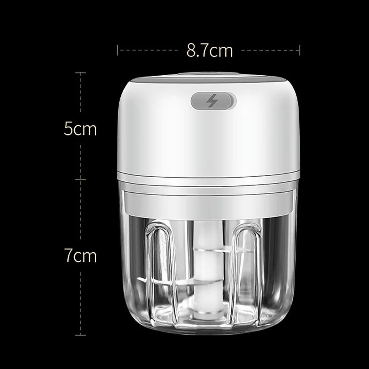 Elektryczny rozdrabniacz do żywności 250 ml mini bezprzewodowy przenośny młynek do mięsa ładowanie USB rozdrabniacz czosnku robot kuchenny do warzyw, orzechów, owoców, mięsa itp