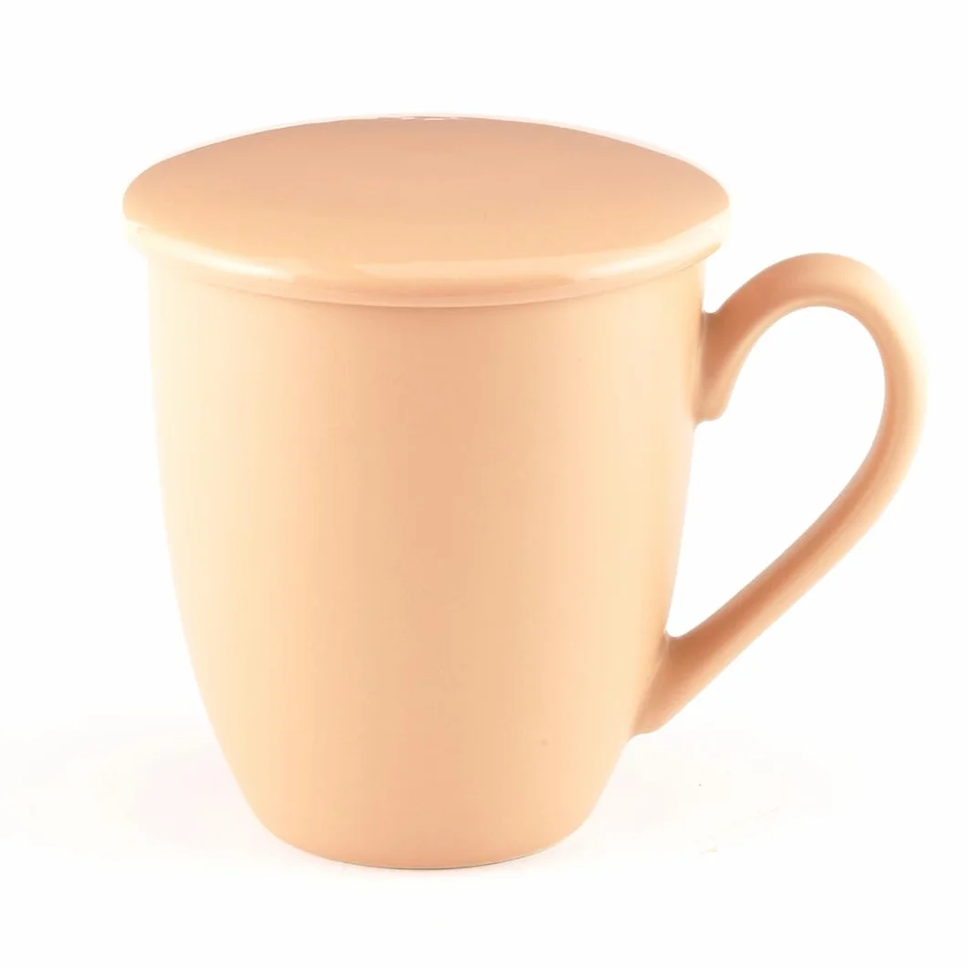 Hanseküche Filiżanka do herbaty z pokrywką i sitkiem – XXL kubek do herbaty 600 ml – duża filiżanka do herbaty ceramiczna – filiżanka Jumbo z pokrywką, ceramiczny, filtr do herbaty, sitko do herbaty