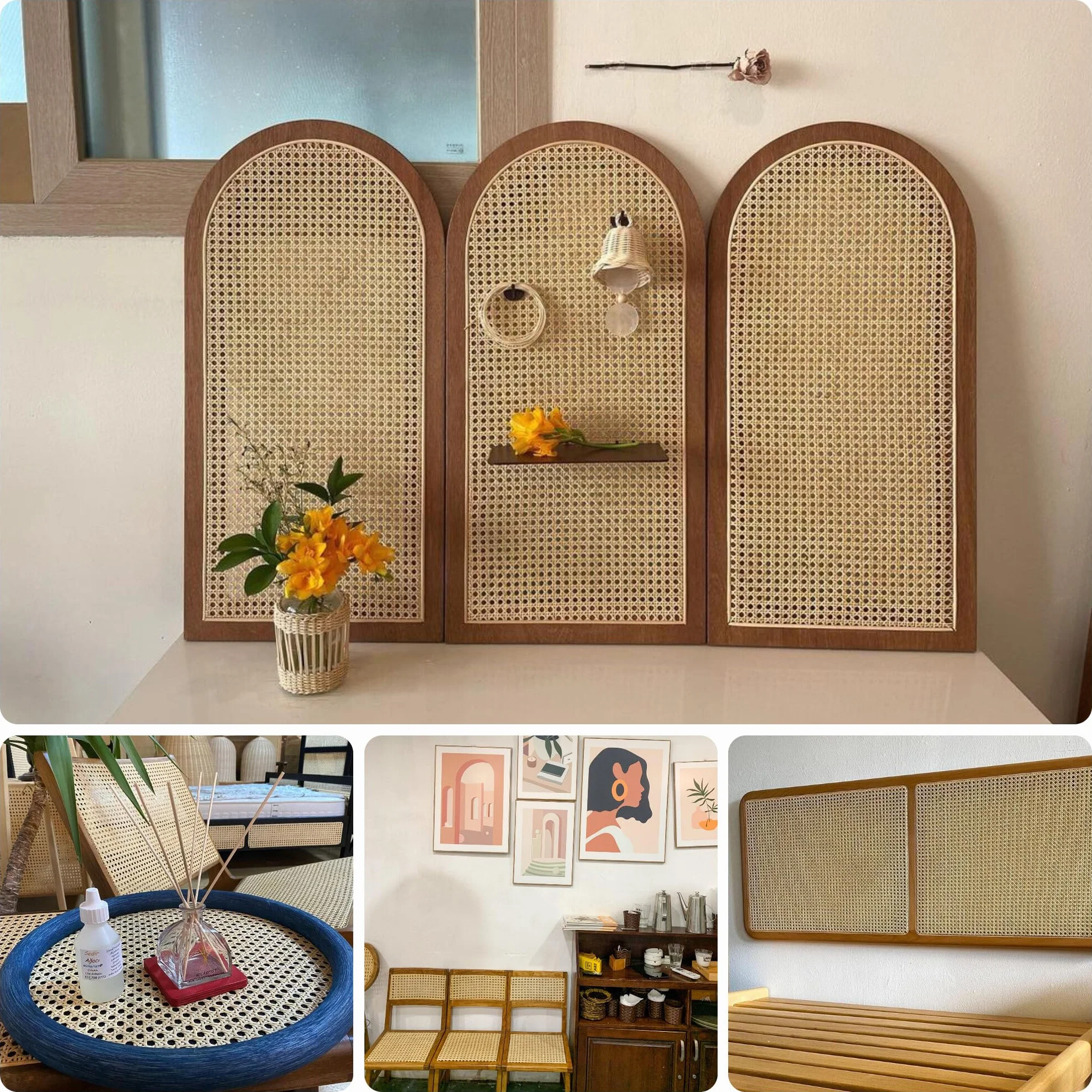 Naturalna kratka wiklinowa na metry - szerokość 65 cm, rattanowa rolka 65 x 300 cm, duży rozmiar do mebli, tapicerki krzeseł