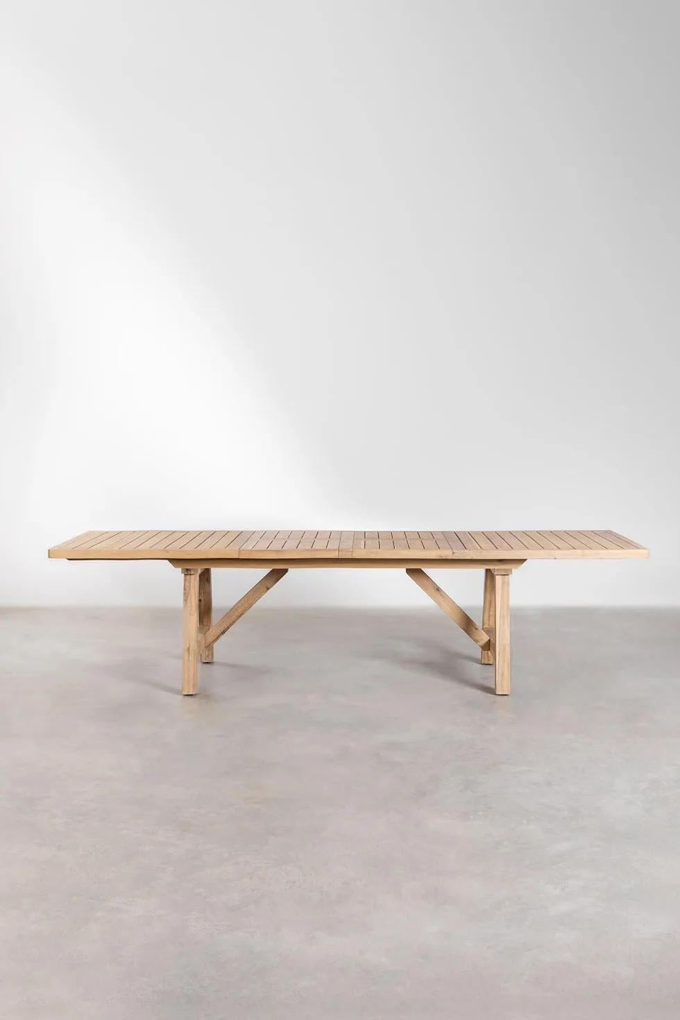 SKLUM Prostokątny stół ogrodowy 200-250-300x100 cm rozkładany z drewna akacjowego Dubai
